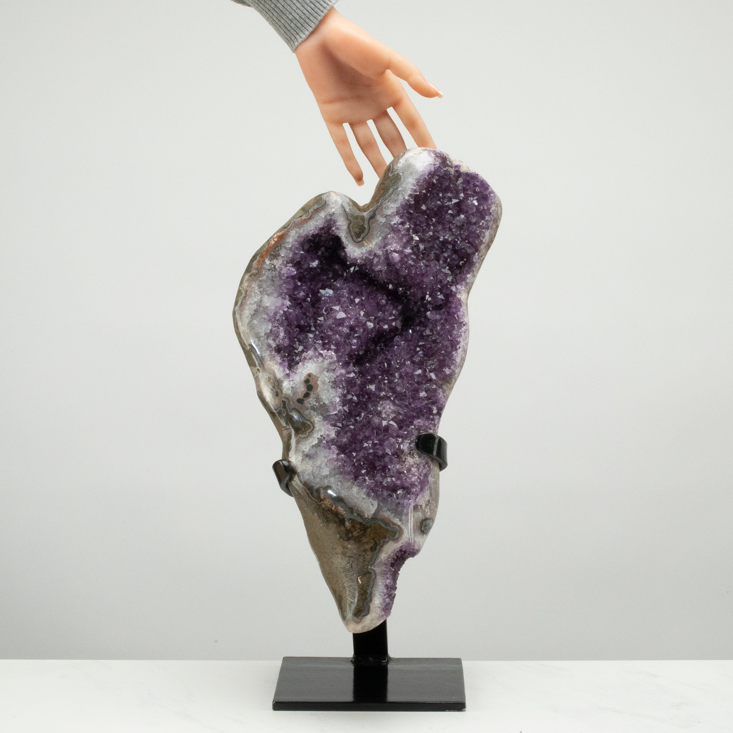 Uruguayan Amethyst Geode on Custom Stand - 19" / 22 lbs