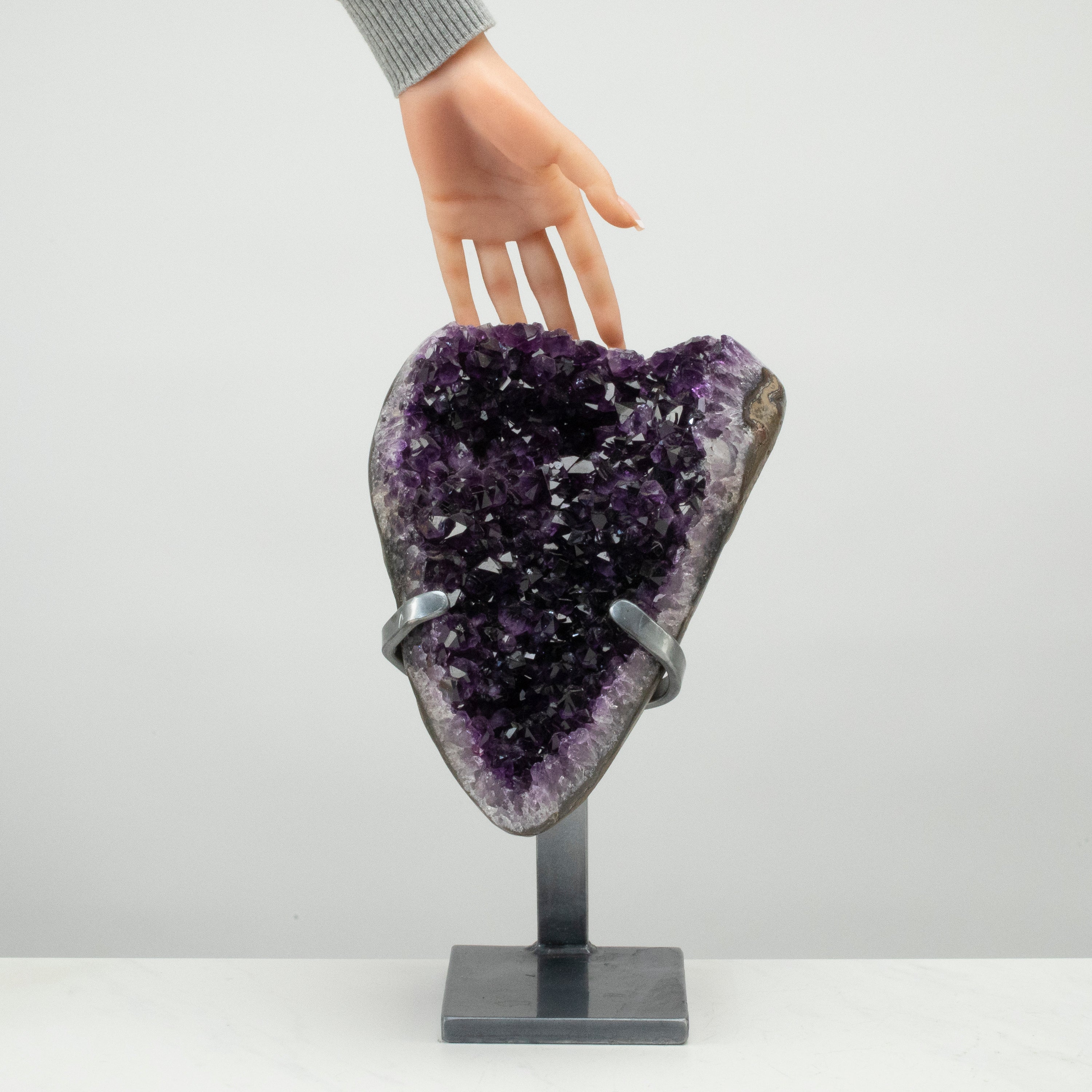 Uruguayan Amethyst Geode on Custom Stand - 13.5" / 16 lbs