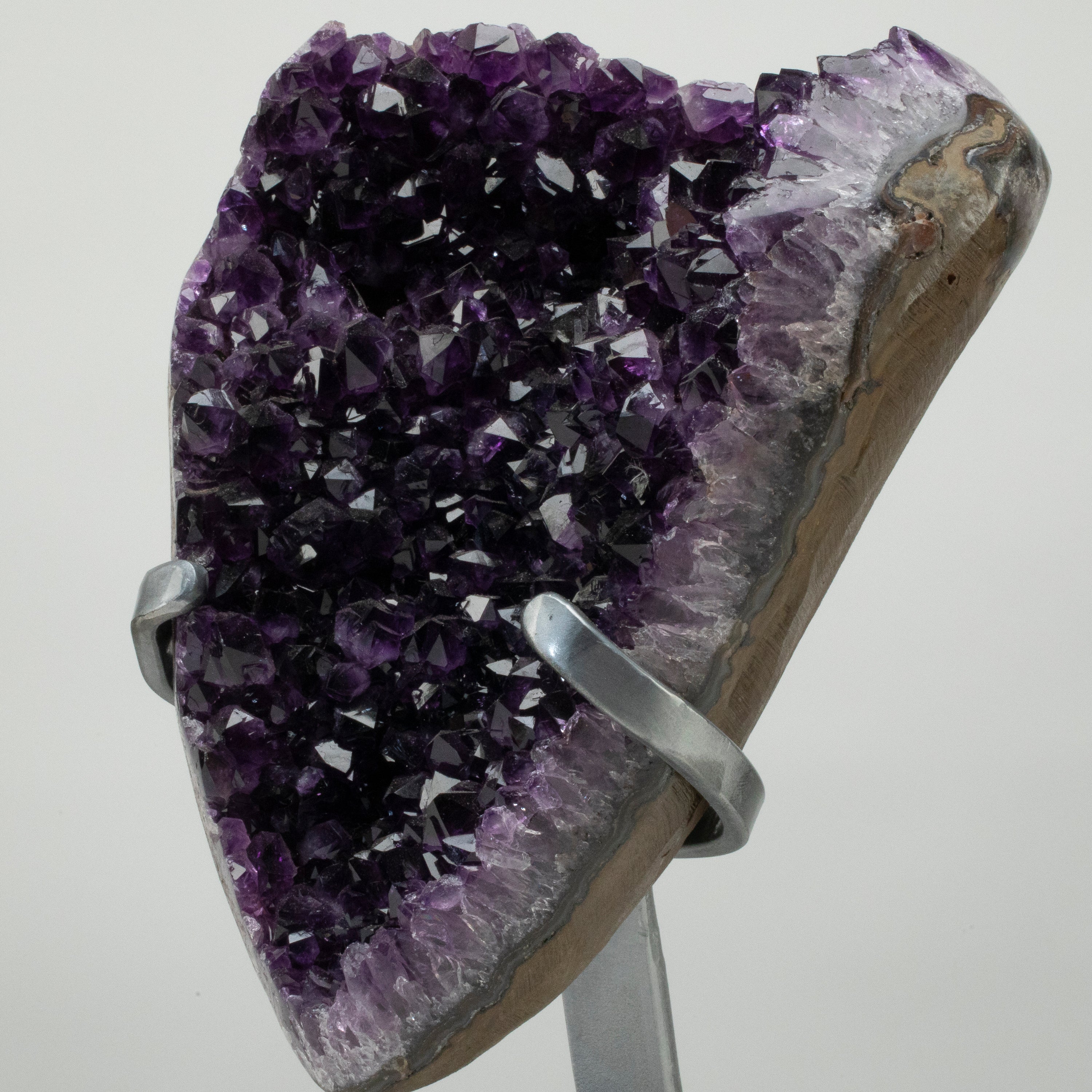 Uruguayan Amethyst Geode on Custom Stand - 13.5" / 16 lbs