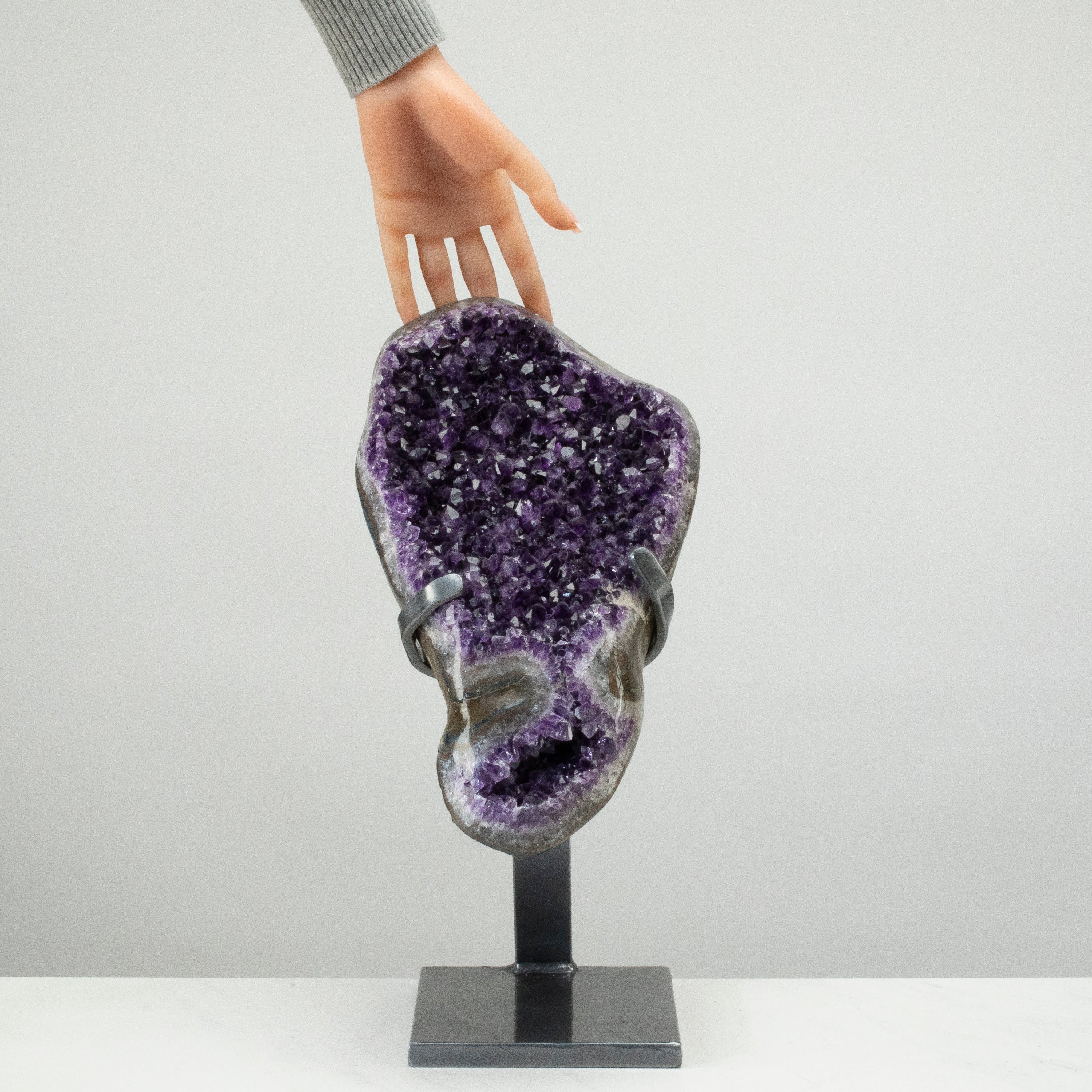 Uruguayan Amethyst Geode on Custom Stand - 15" / 16 lbs