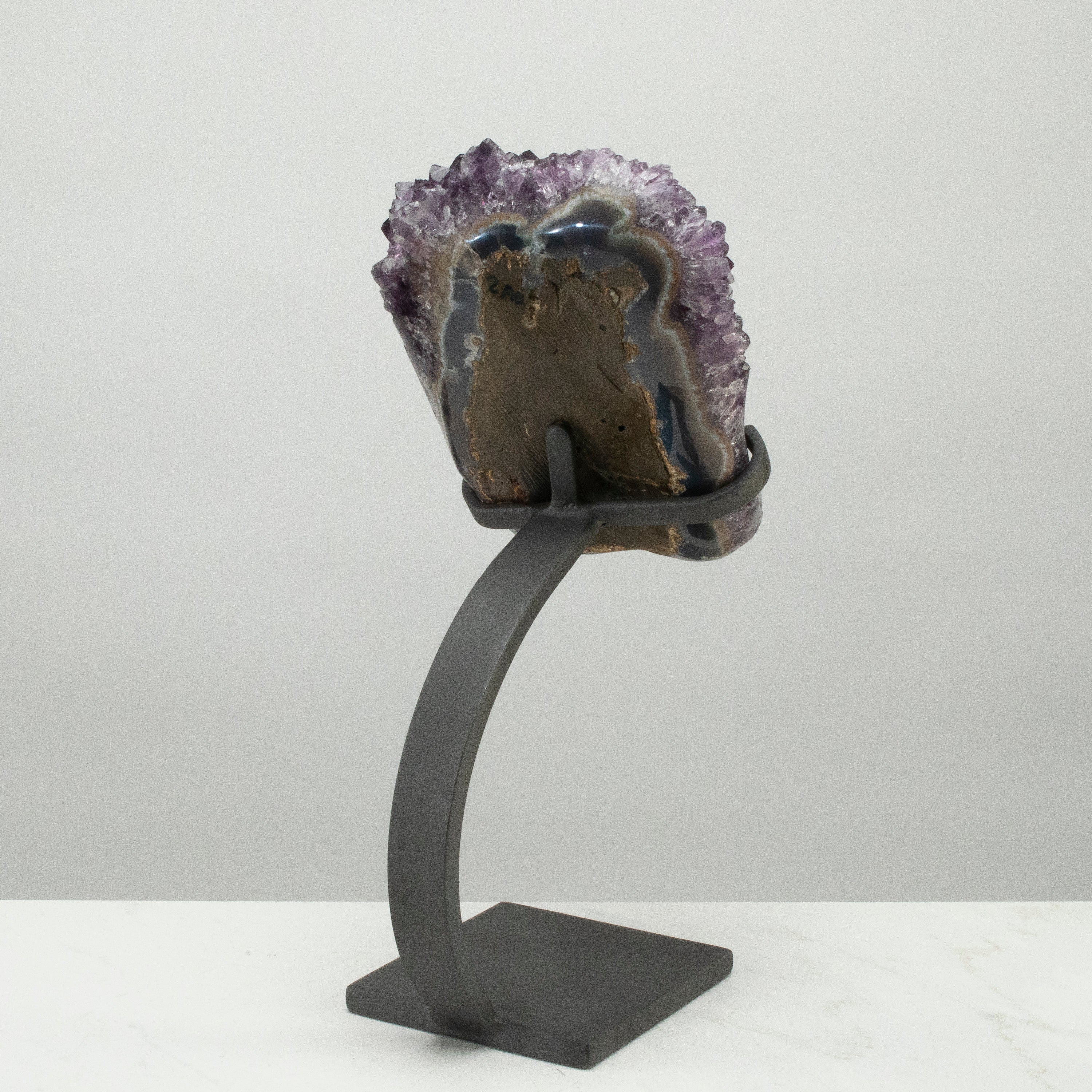 Uruguayan Amethyst Geode on Custom Stand - 15" / 15 lbs