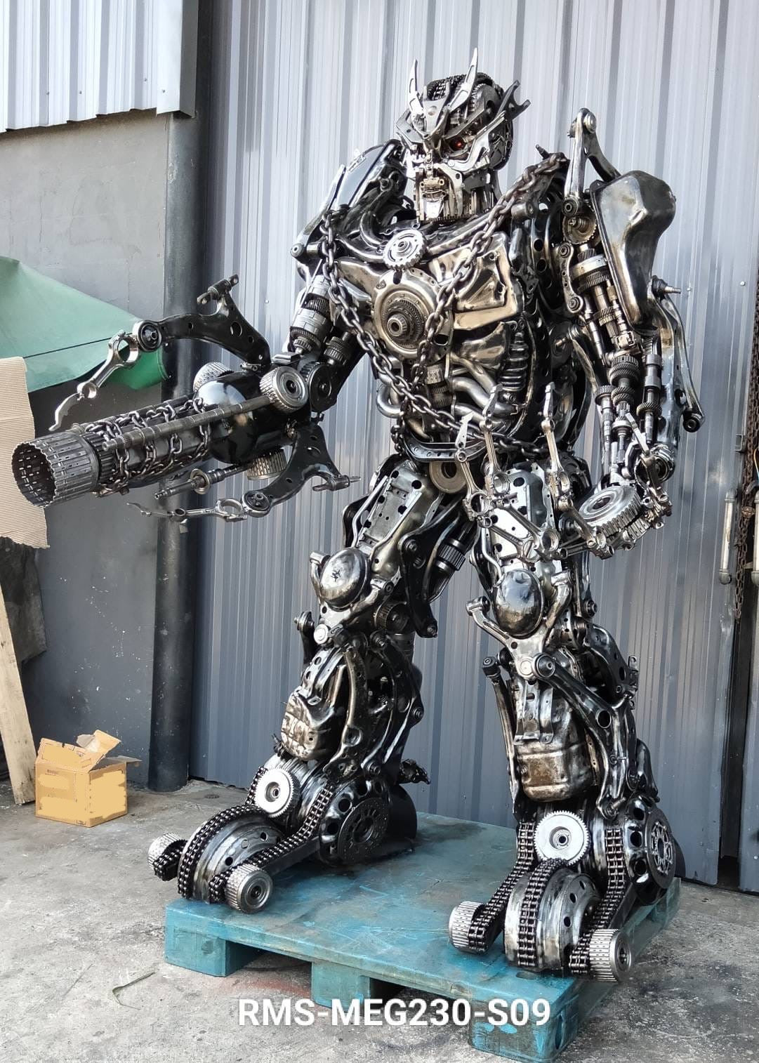 91" Megatron Inspired Recycled Metal Art Sculpture