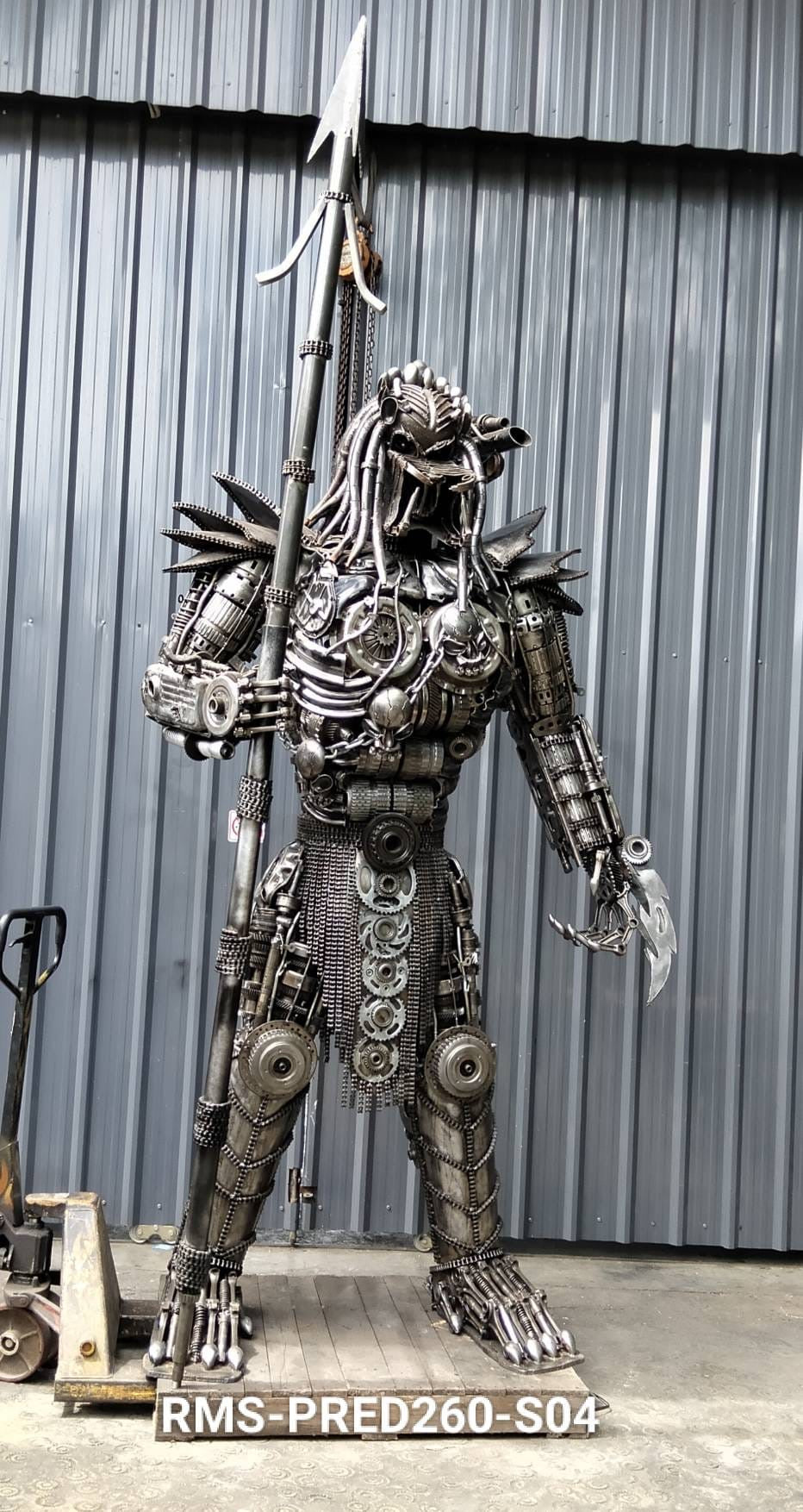 102" Predator Inspired Recycled Metal Art Sculpture