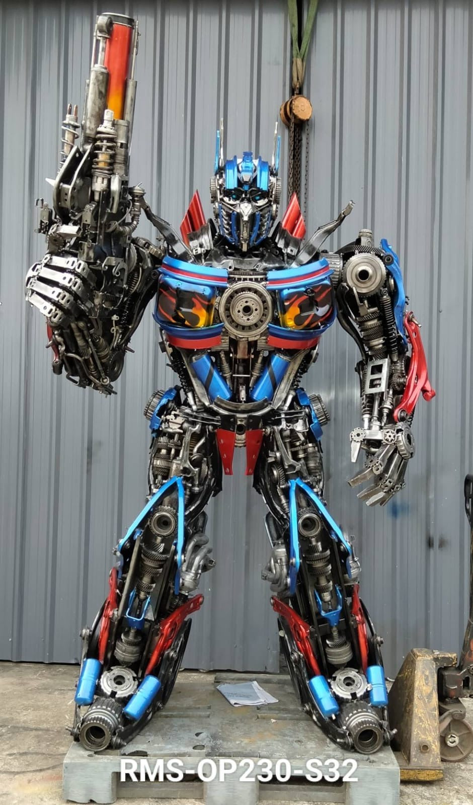 91" Optimus Prime Inspired Recycled Metal Art Sculpture