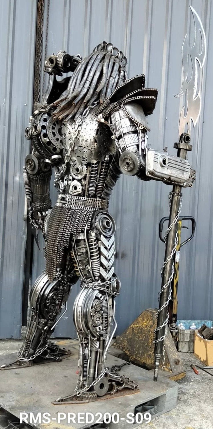 79" Predator Inspired Recycled Metal Art Sculpture