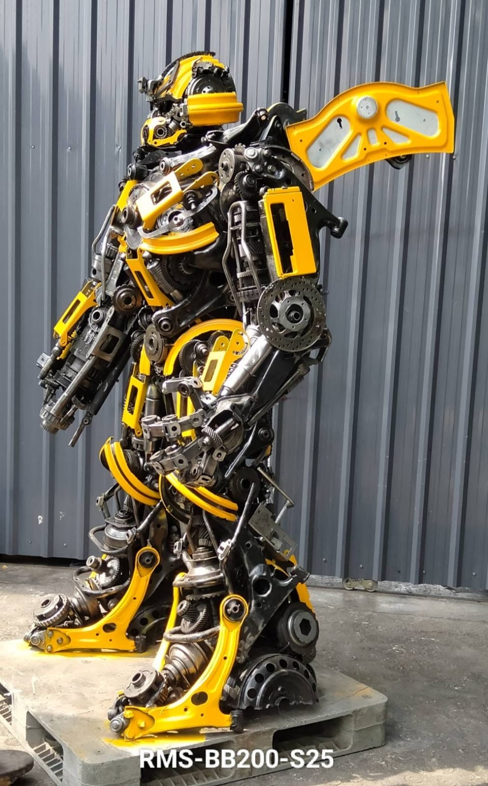 79" Bumblebee Inspired Recycled Metal Art Sculpture