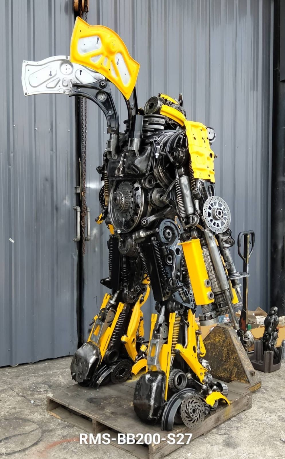 79" Bumblebee Inspired Recycled Metal Art Sculpture