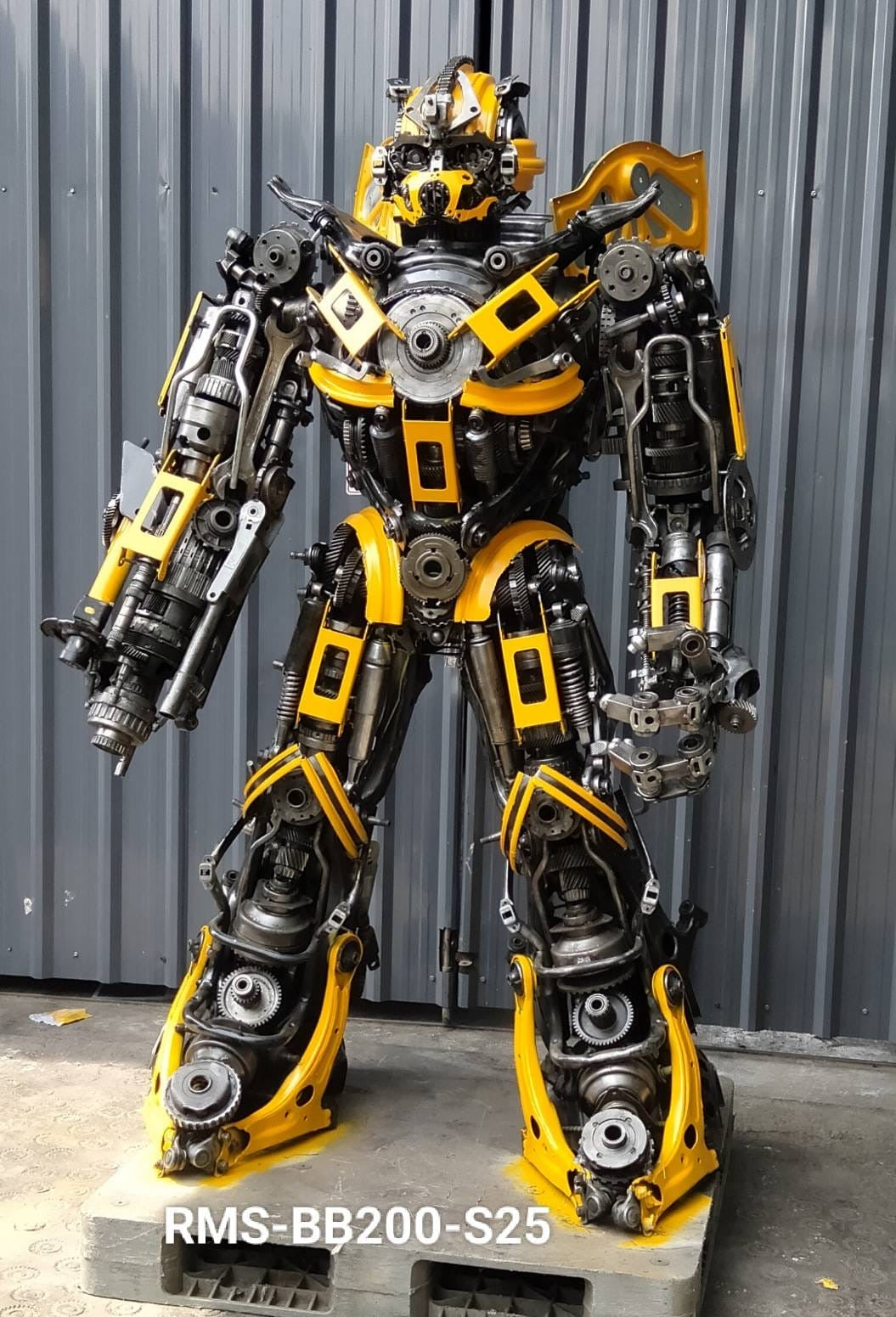 79" Bumblebee Inspired Recycled Metal Art Sculpture