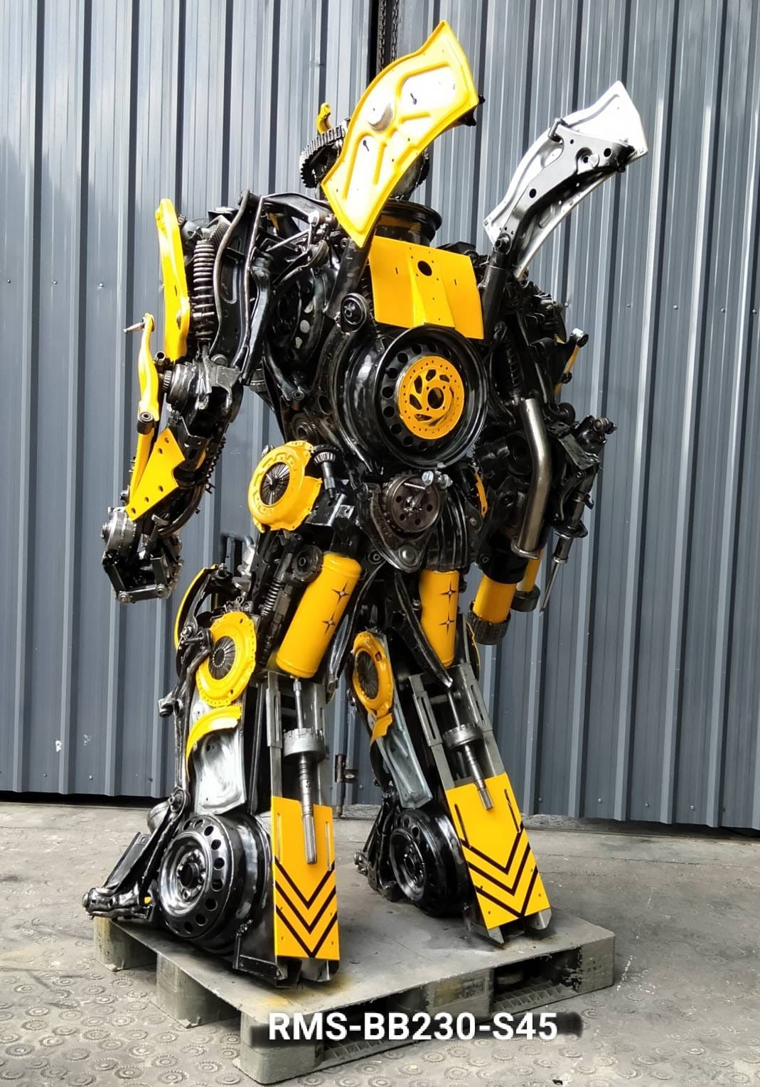 91" Bumblebee Inspired Recycled Metal Art Sculpture