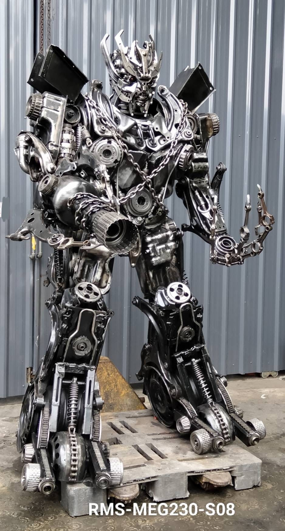 91" Megatron Inspired Recycled Metal Art Sculpture