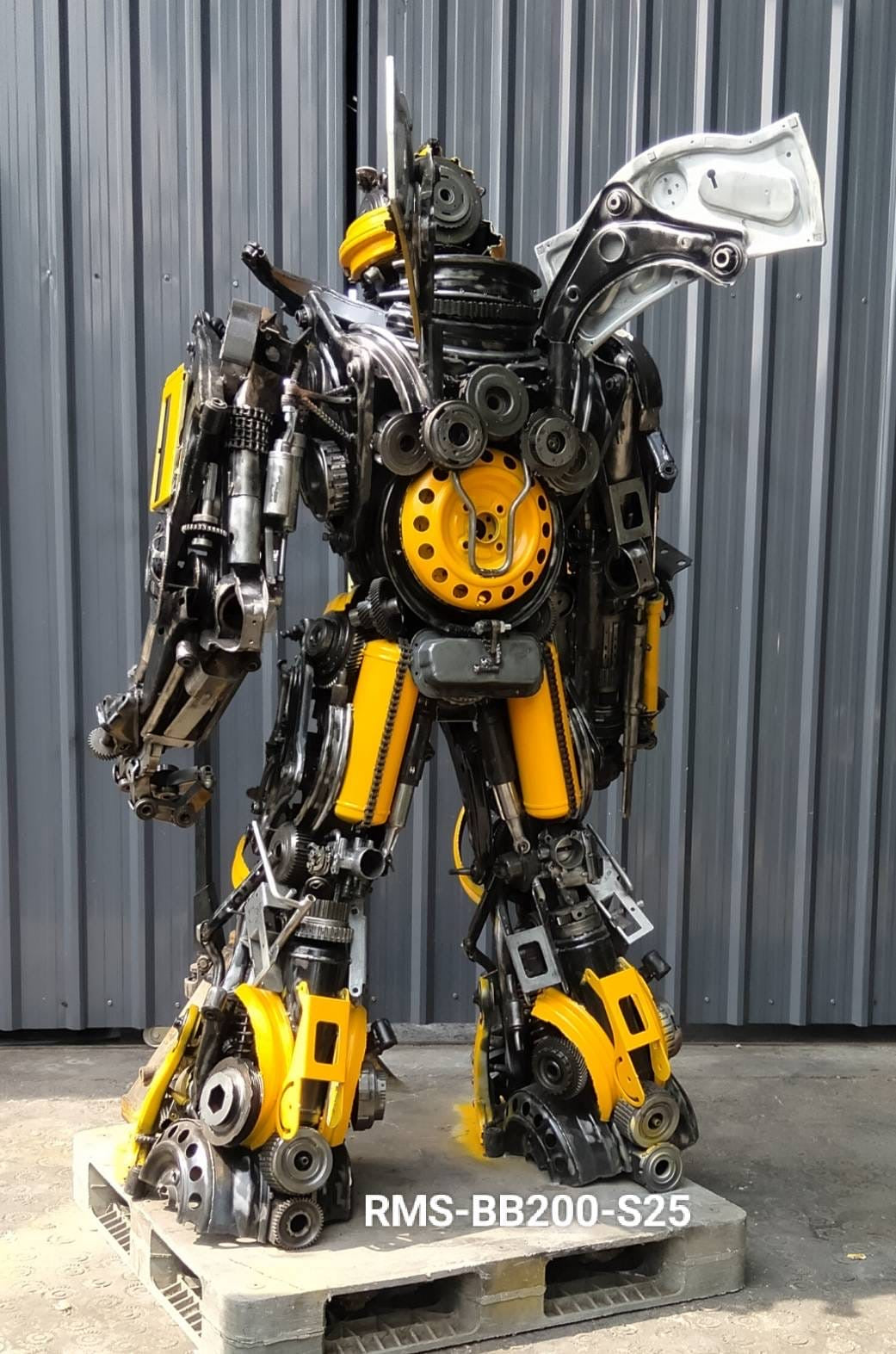 79" Bumblebee Inspired Recycled Metal Art Sculpture