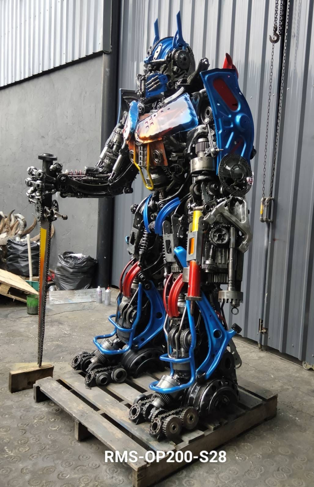 79" Optimus Prime Inspired Recycled Metal Art Sculpture