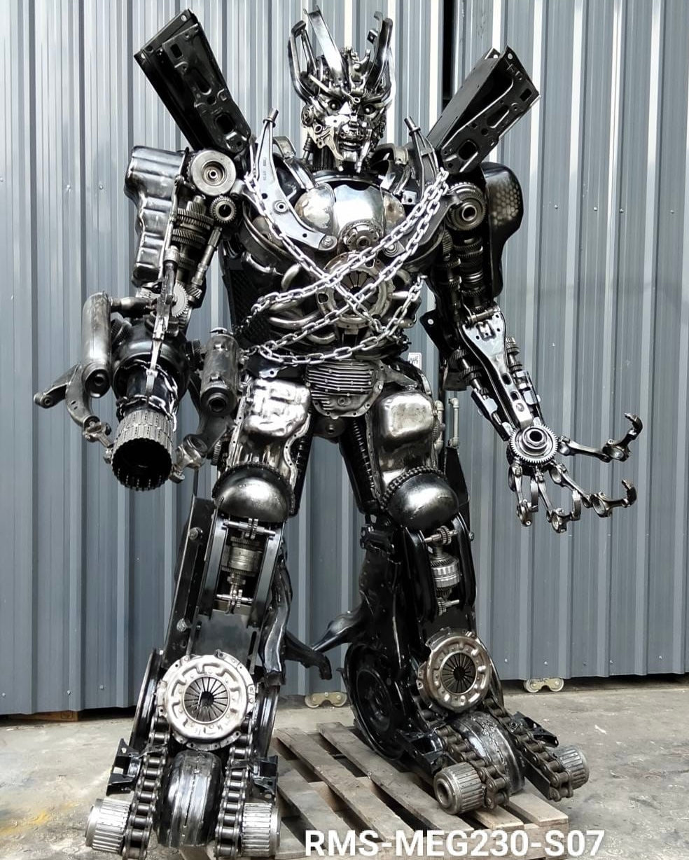 91" Megatron Inspired Recycled Metal Art Sculpture