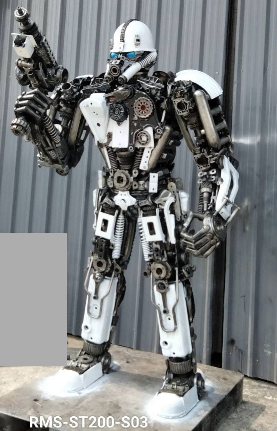 79" Storm Trooper Inspired Recycled Metal Art Sculpture