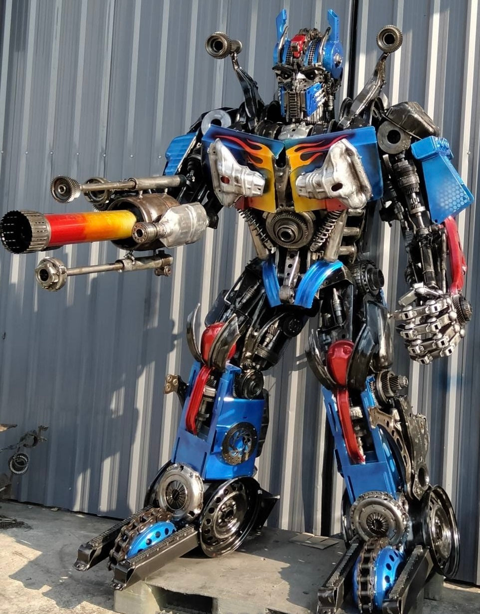 91" Optimus Prime Inspired Recycled Metal Art Sculpture