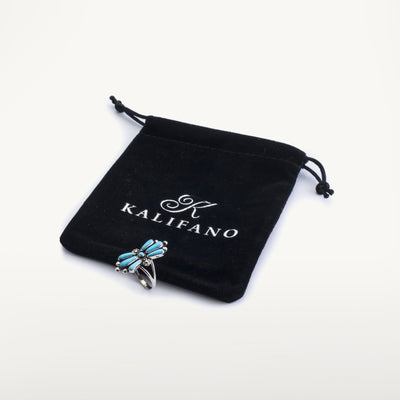 Kalifano 8 Turquoise Butterfly Handmade 925 Sterling Silver Ring AKR150.001.8