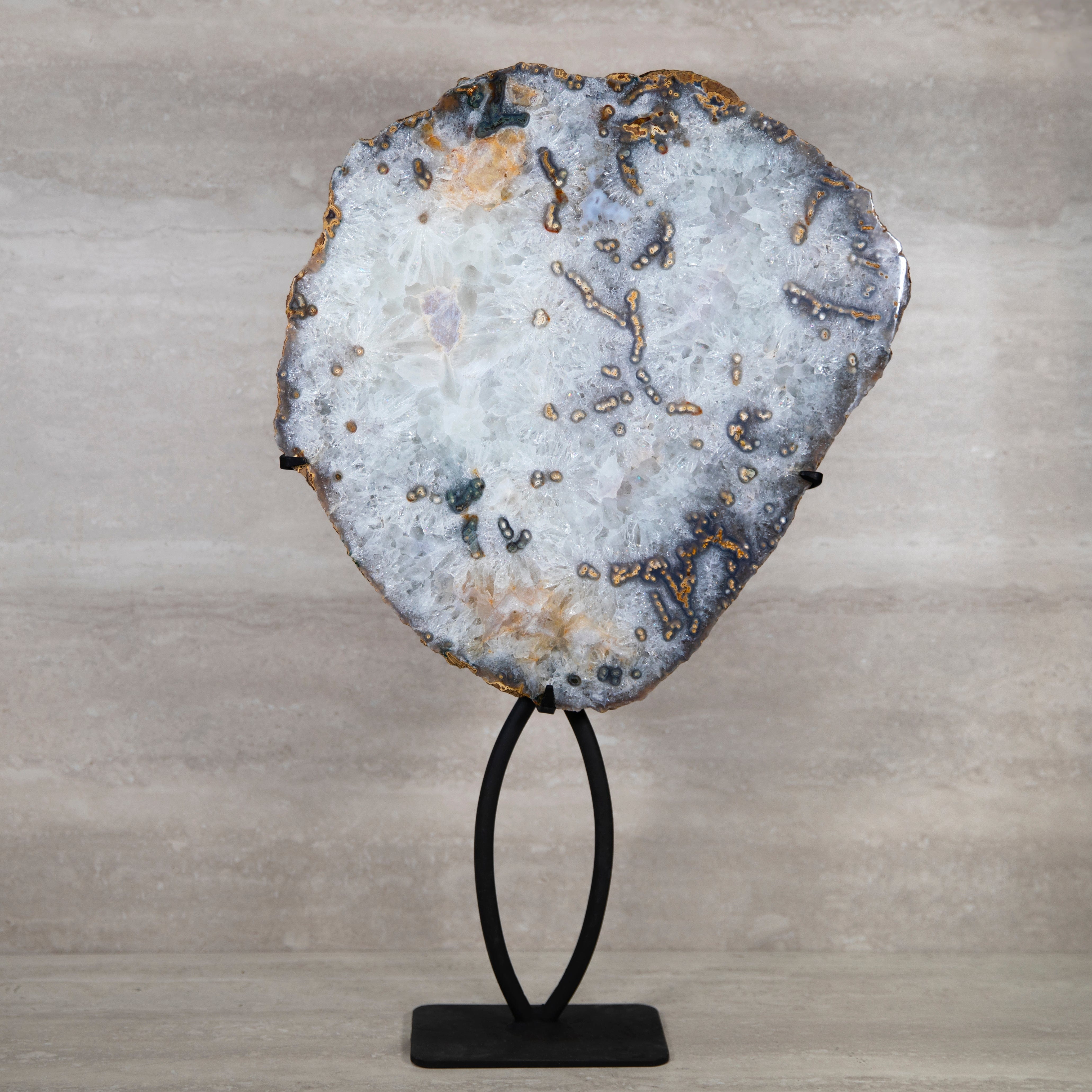 Kalifano Agate Agate Geode on Custom Stand from Brazil - 25 in / 23 lbs BAS5000.002