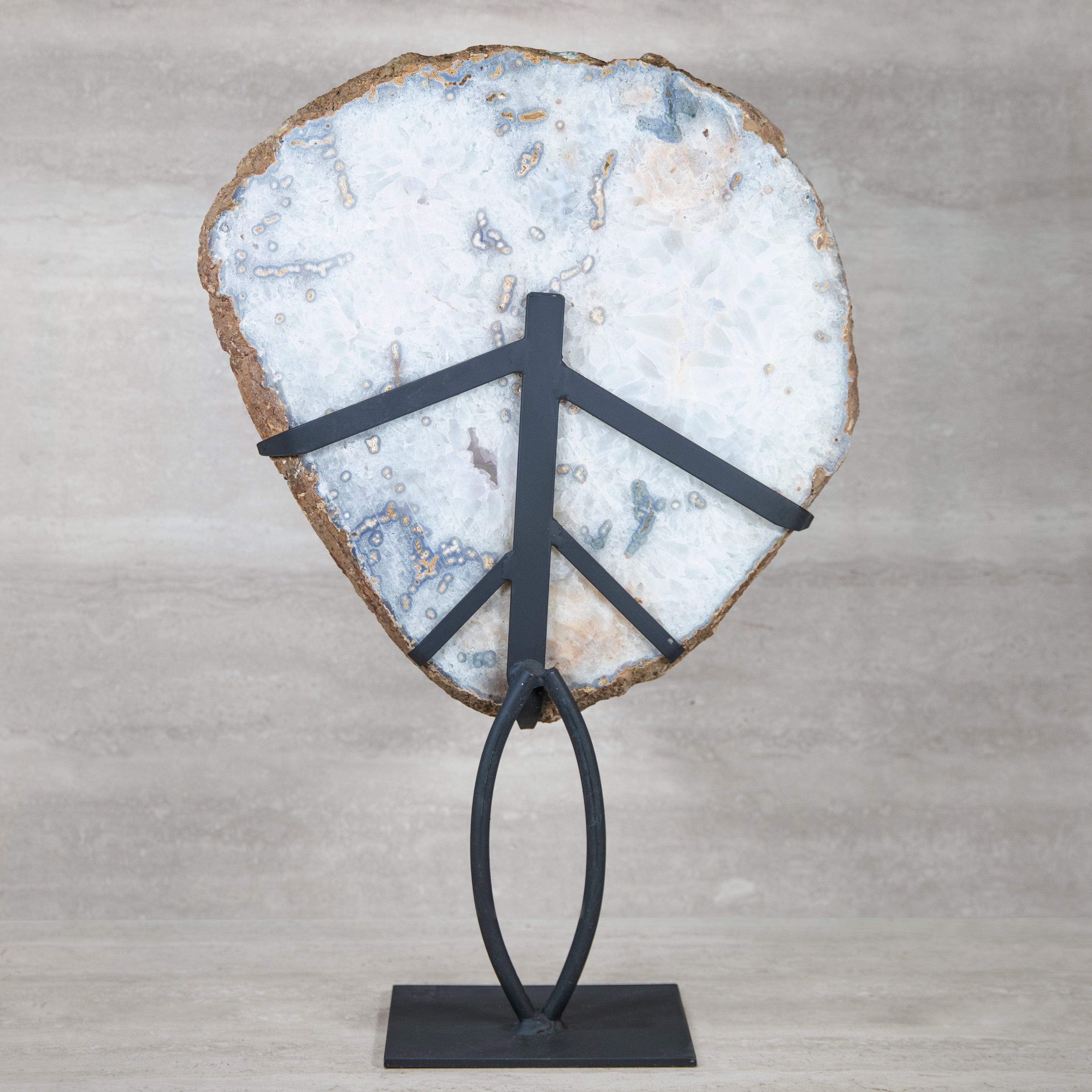 Kalifano Agate Agate Geode on Custom Stand from Brazil - 25 in / 28 lbs BAS6000.006