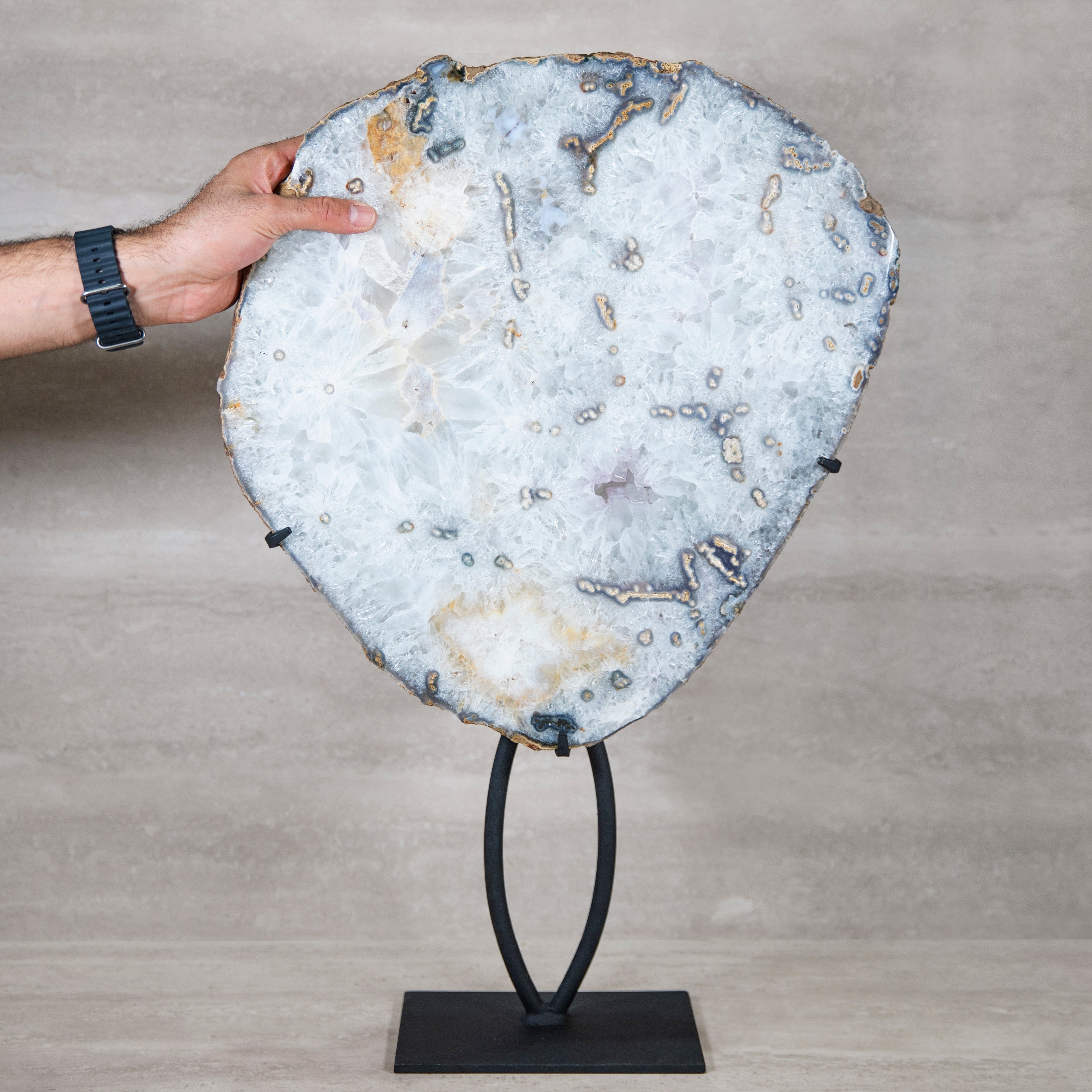 Kalifano Agate Agate Geode on Custom Stand from Brazil - 25 in / 28 lbs BAS6000.006