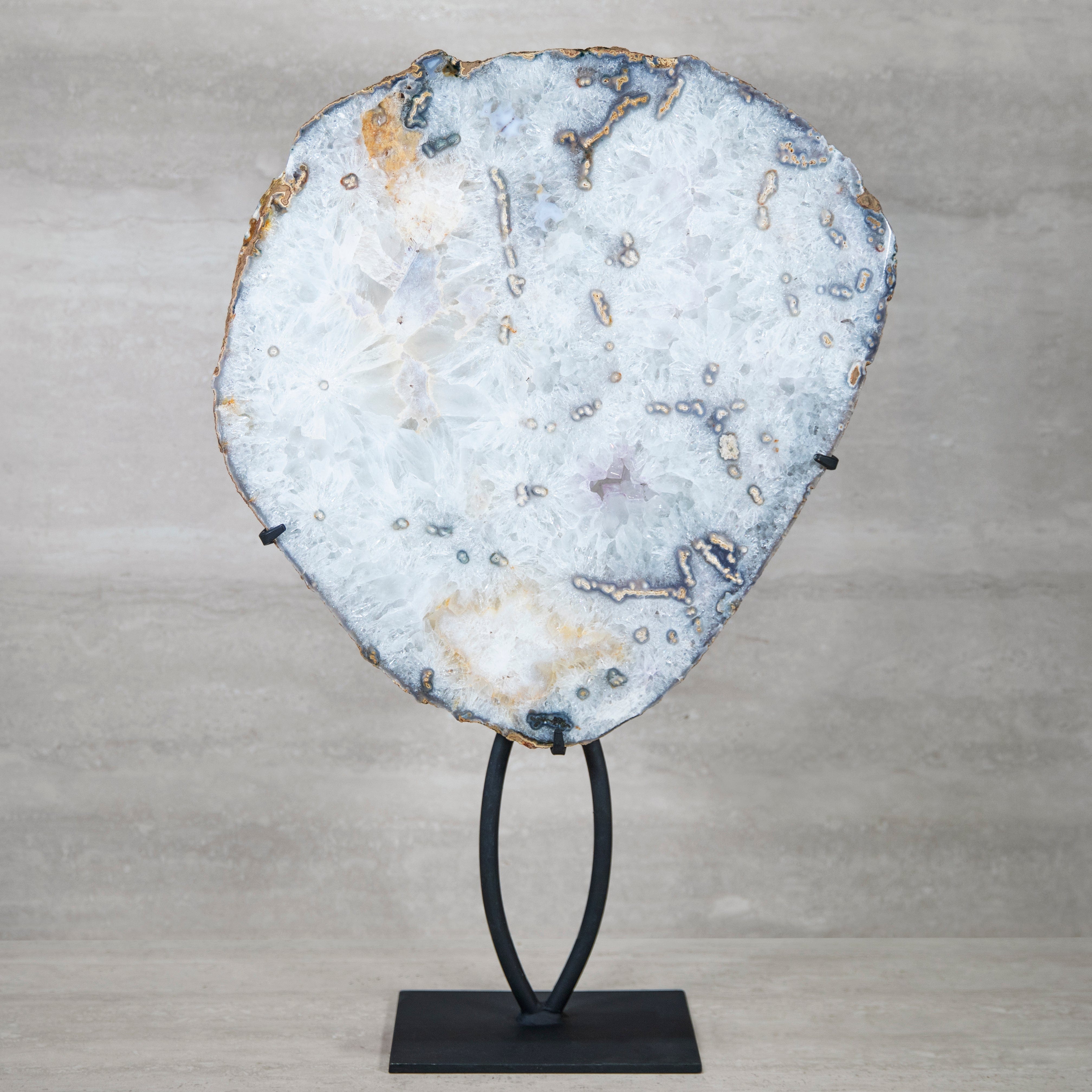 Kalifano Agate Agate Geode on Custom Stand from Brazil - 25 in / 28 lbs BAS6000.006