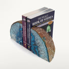 Blue Agate Geode Bookend Set