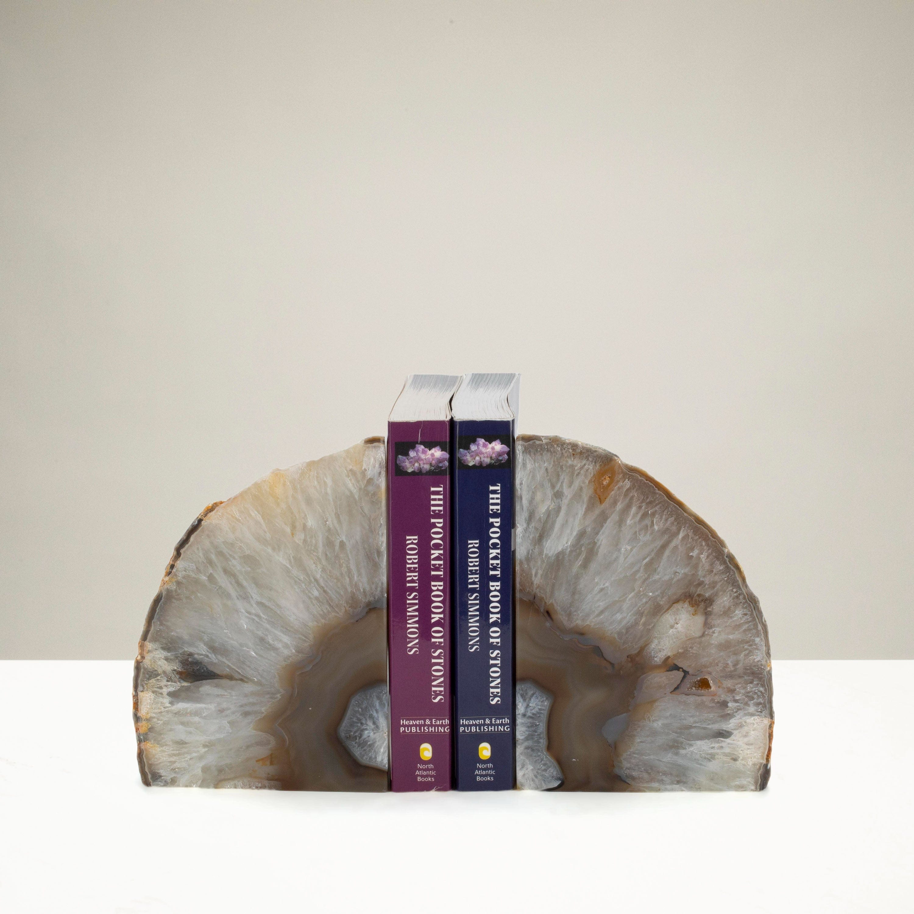 KALIFANO Agate Large Agate Geode Bookend Set BAB400-AG