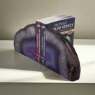 Large Purple Agate Geode Bookend Set
