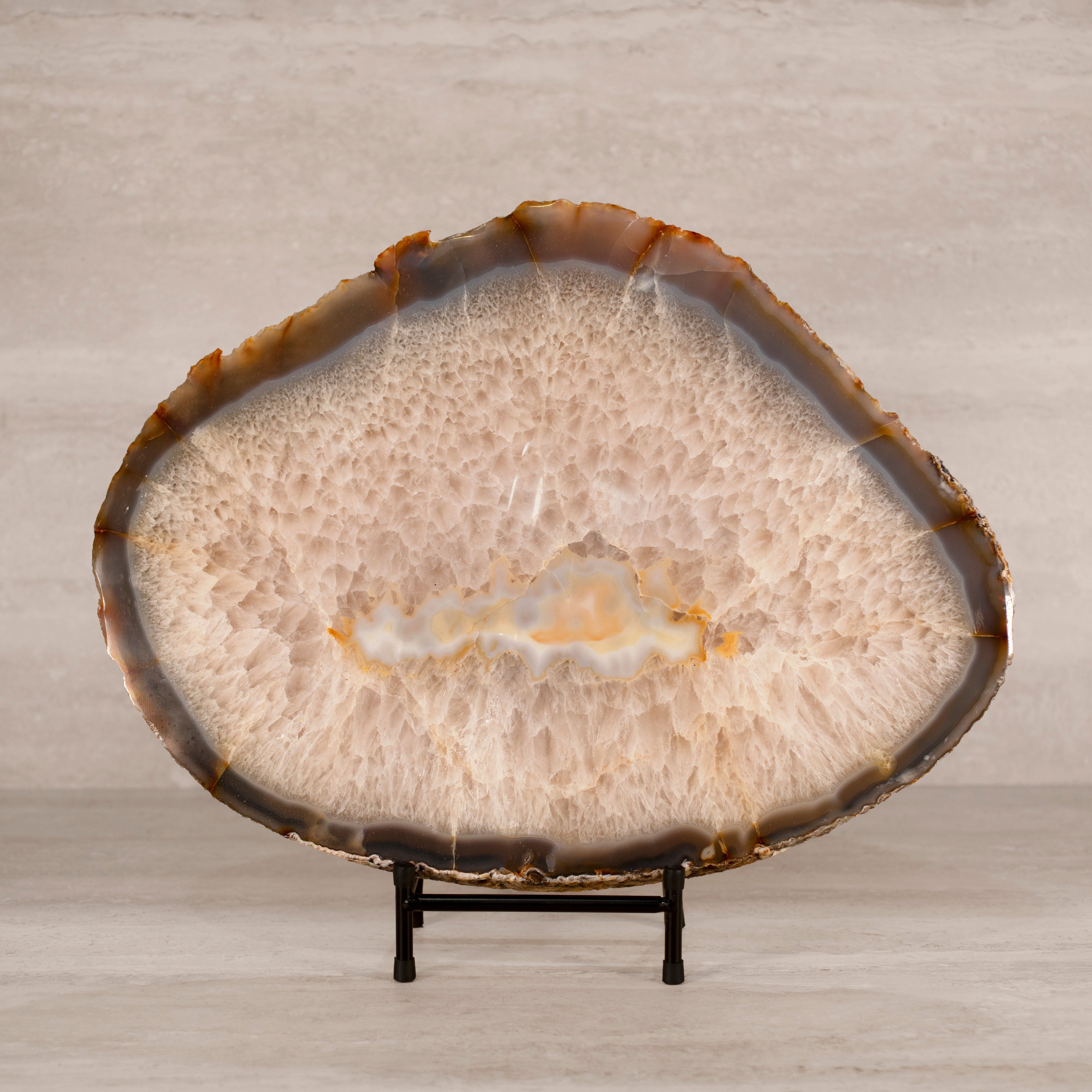 Kalifano Agate Natural Brazilian Agate & Quartz Slice - 19.5" / 20 lbs BAS14400.001