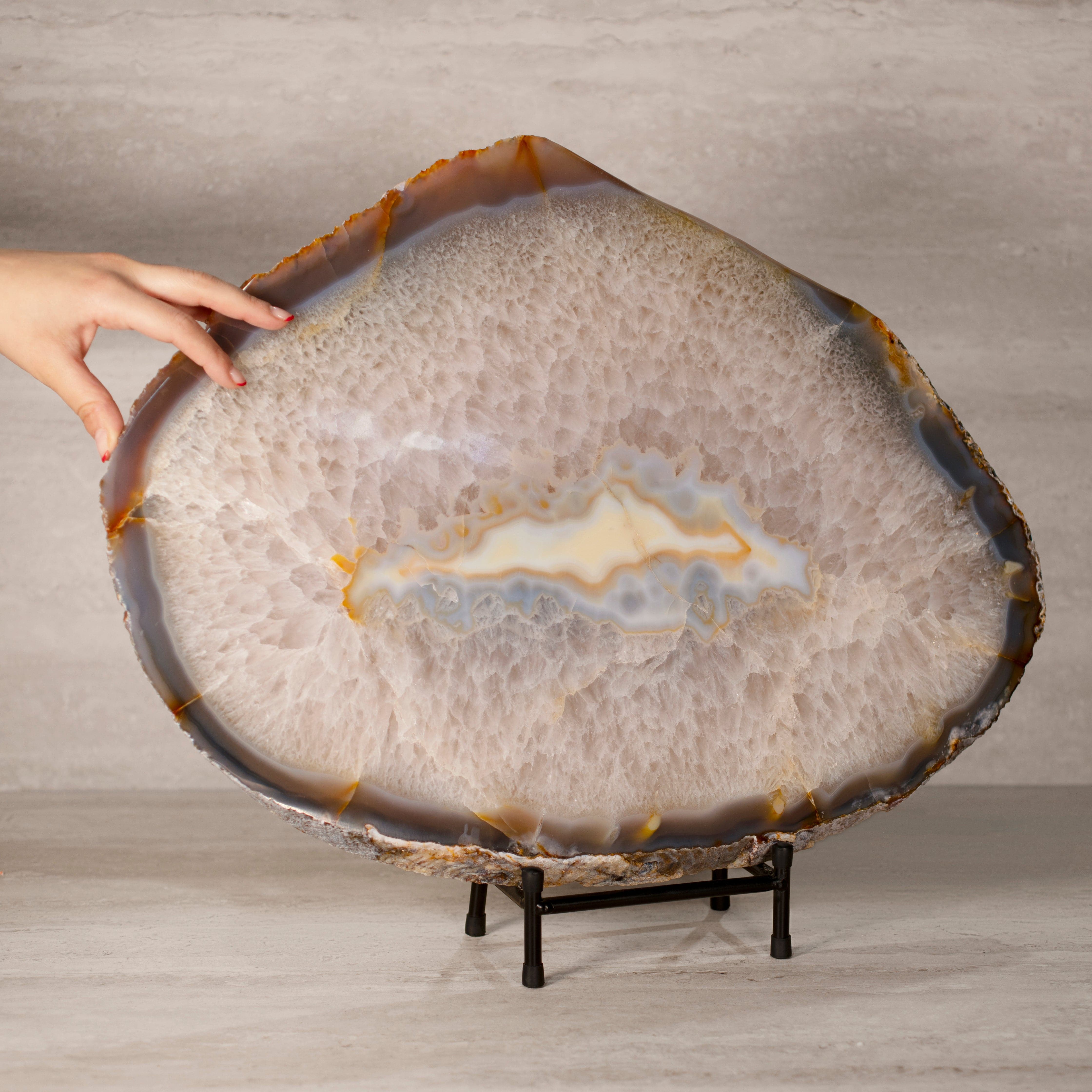 Kalifano Agate Natural Brazilian Agate & Quartz Slice - 21" / 26 lbs BAS18000.001