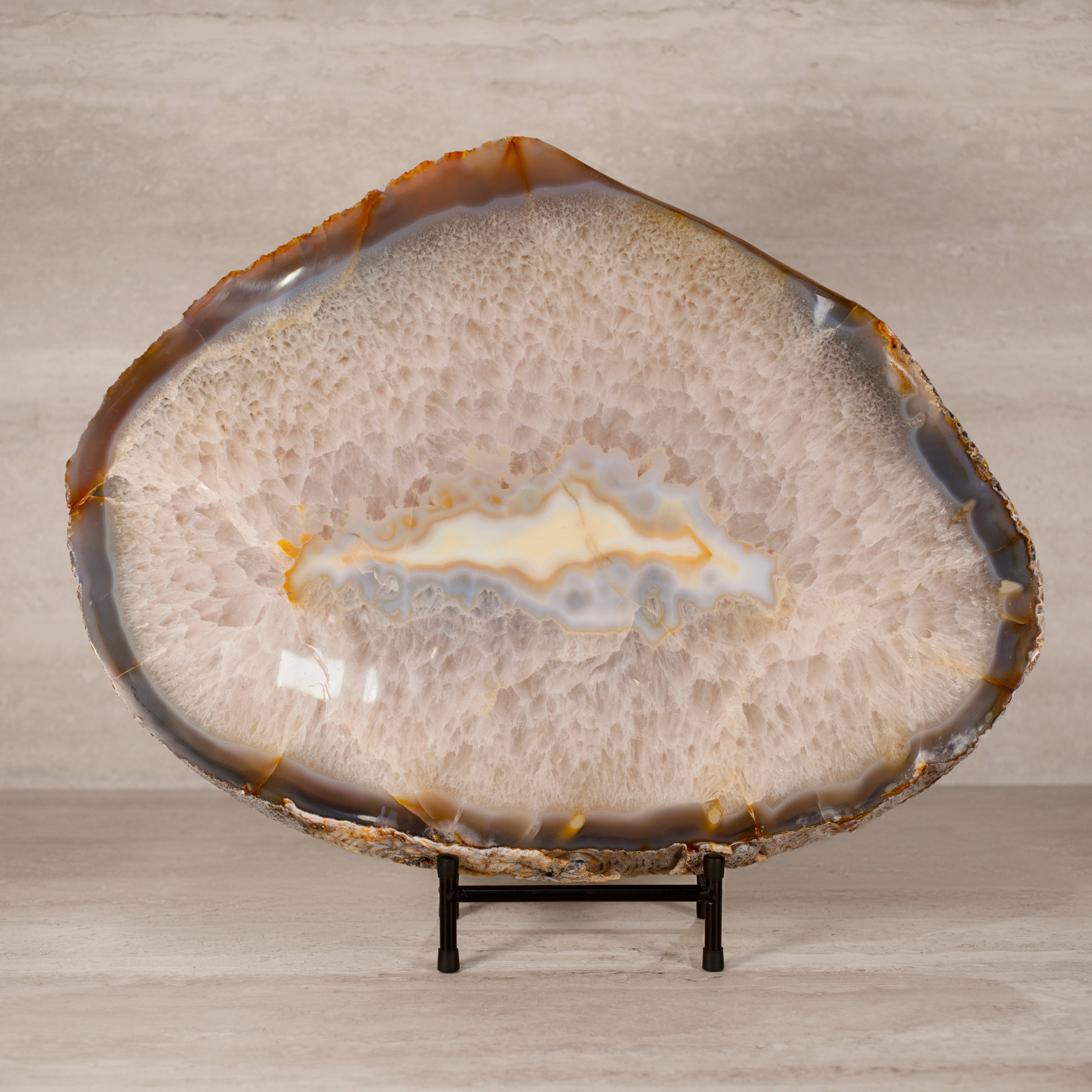 Kalifano Agate Natural Brazilian Agate & Quartz Slice - 21" / 26 lbs BAS18000.001