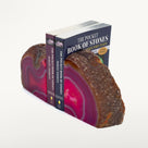 Pink Agate Geode Bookend Set
