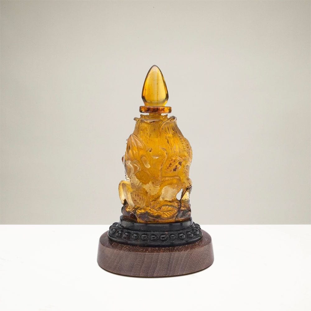 Kalifano Amber AMB5900.005 - Hand Carved Samora Amber Perfume Bottle - Mexico AMB5900.005