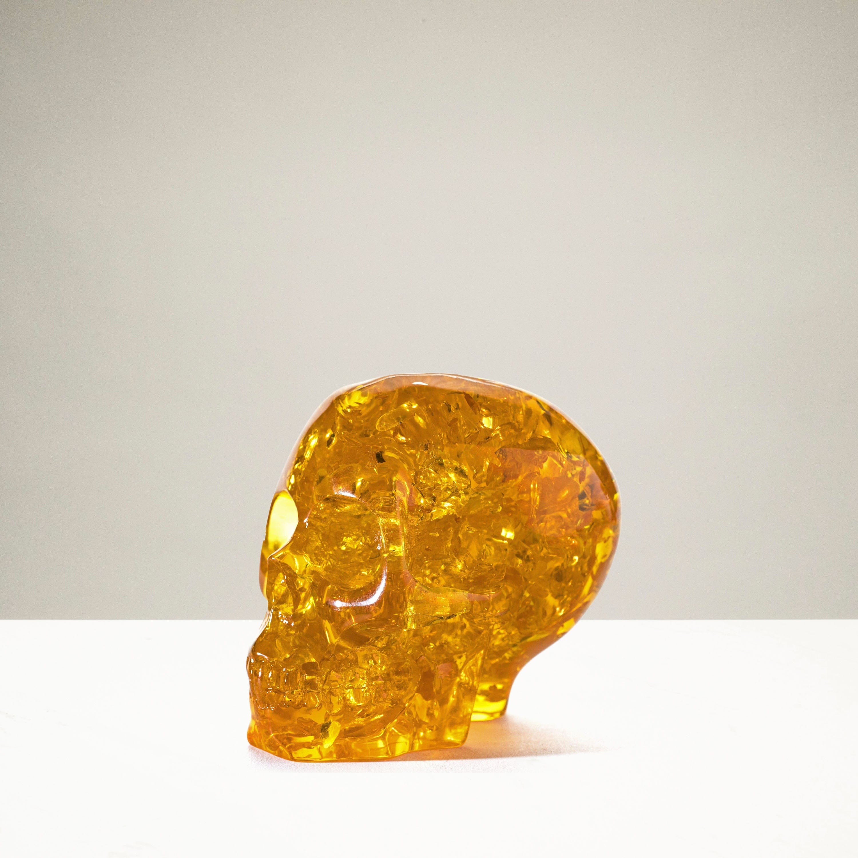 Kalifano Amber Cultured Amber Skull AMB-SKULL