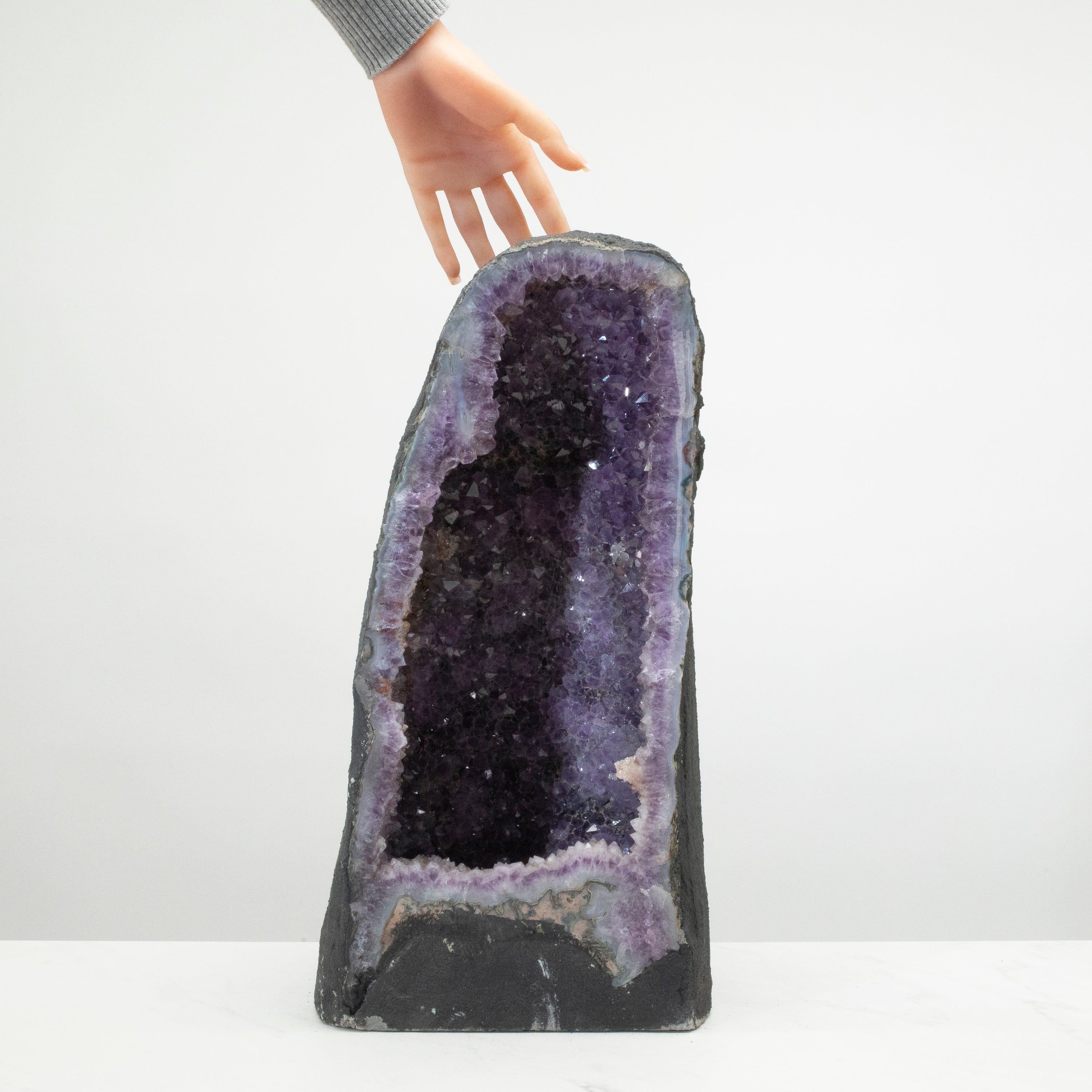 Kalifano Amethyst Amethyst Geode Cathedral from Brazil - 18" / 46.6 lbs BAG6400.006