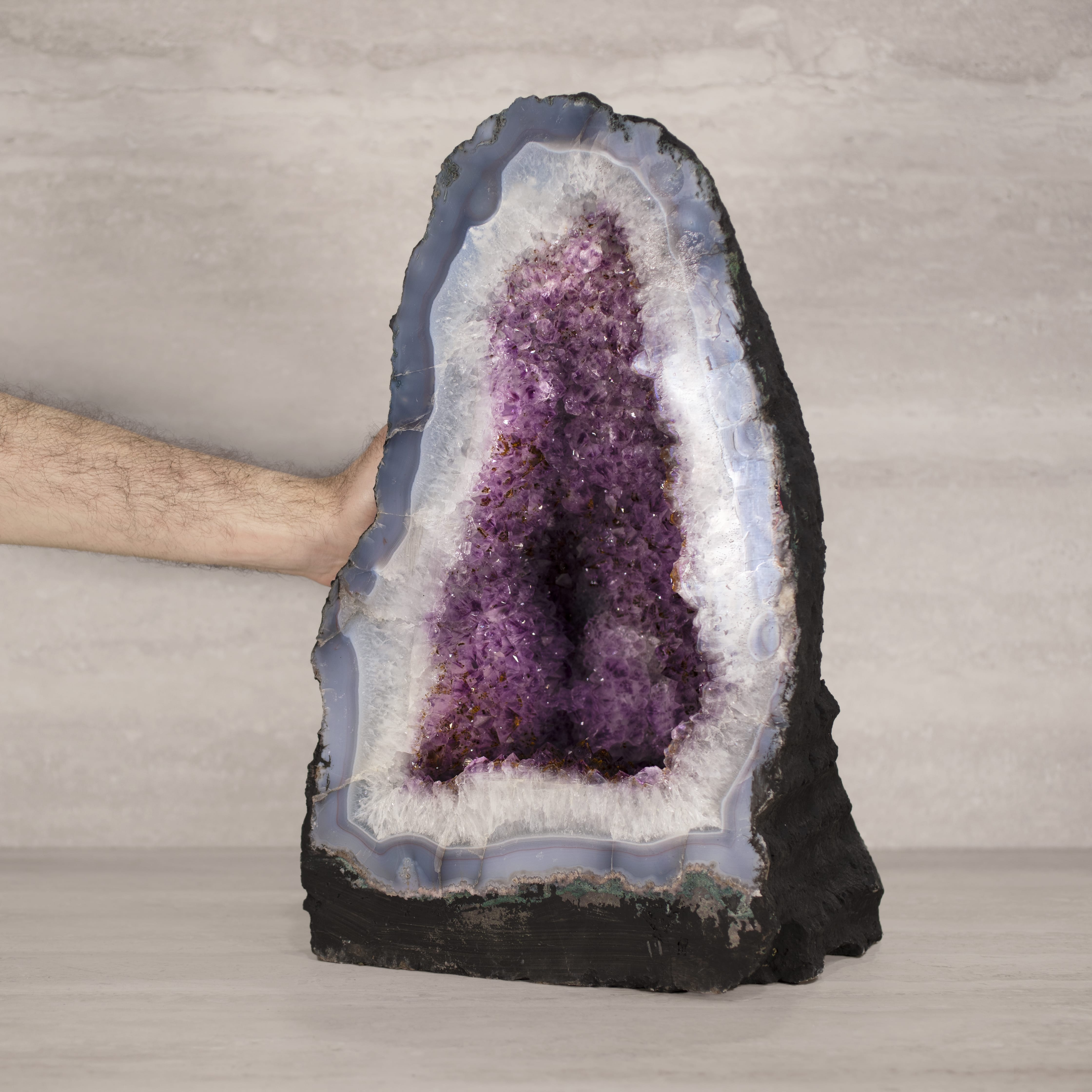 Kalifano Amethyst Amethyst Geode Cathedral from Brazil - 19.5" / 65 lbs BAG9900.001