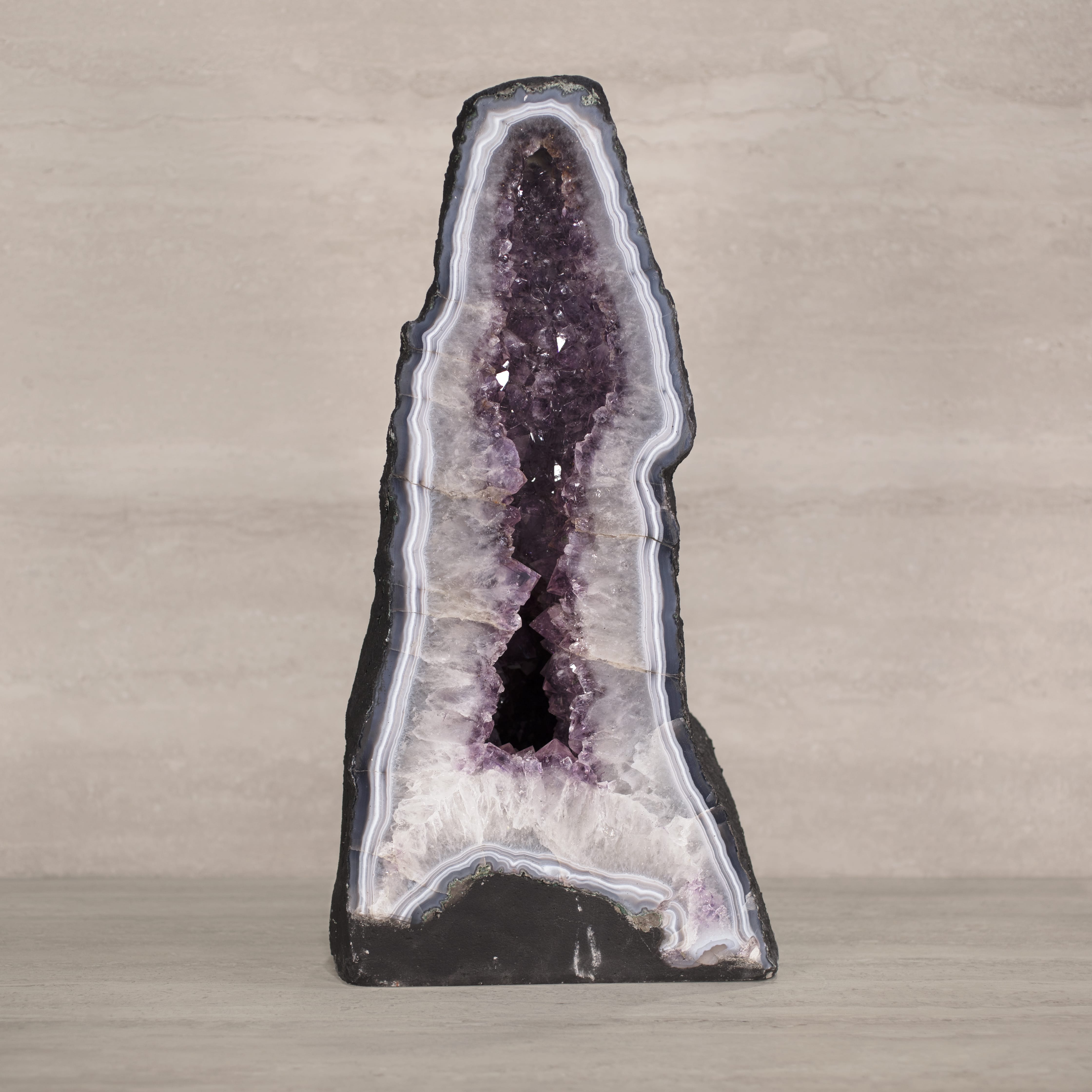 Kalifano Amethyst Amethyst Geode Cathedral from Brazil - 21" / 57 lbs BAG4200.006