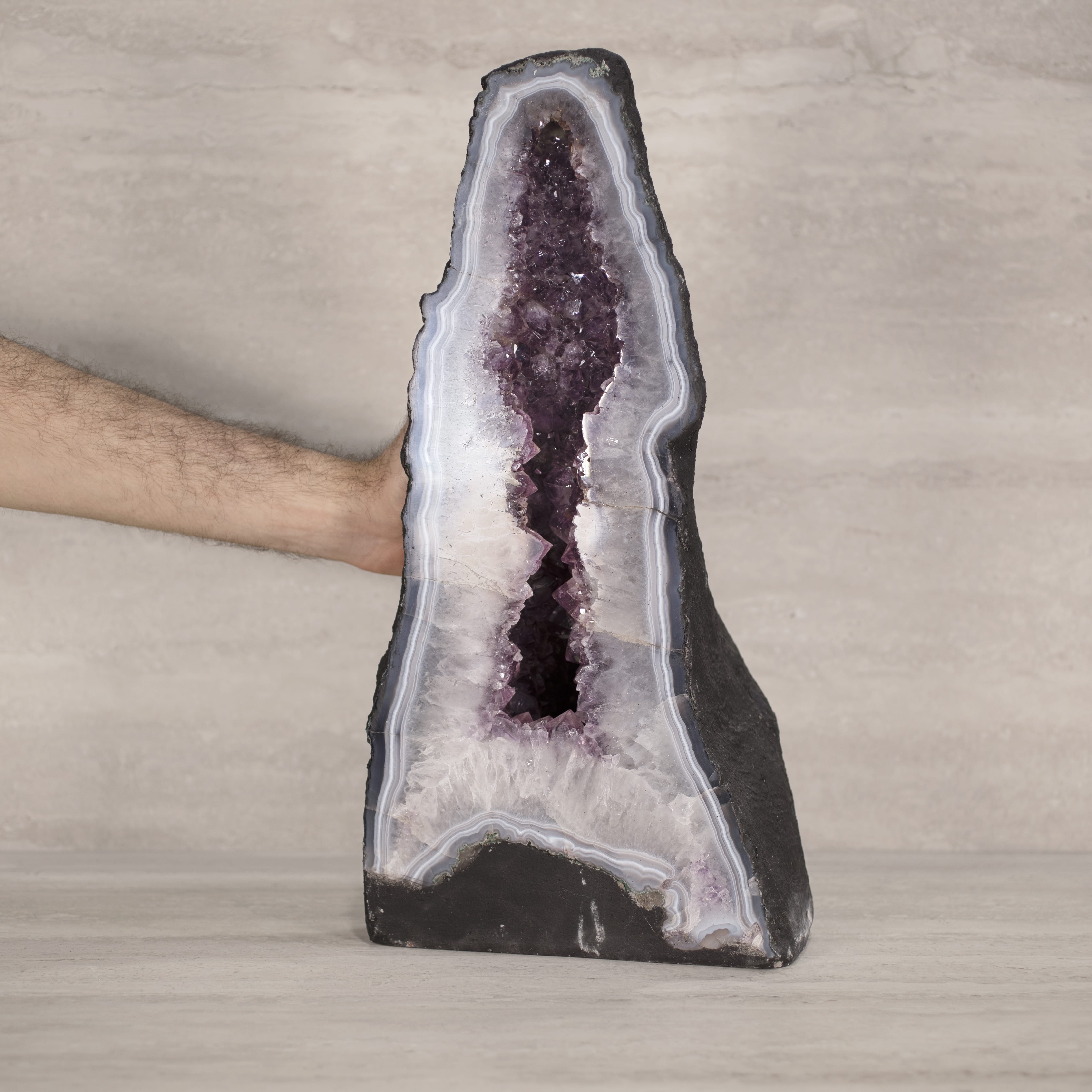 Kalifano Amethyst Amethyst Geode Cathedral from Brazil - 21" / 57 lbs BAG4200.006