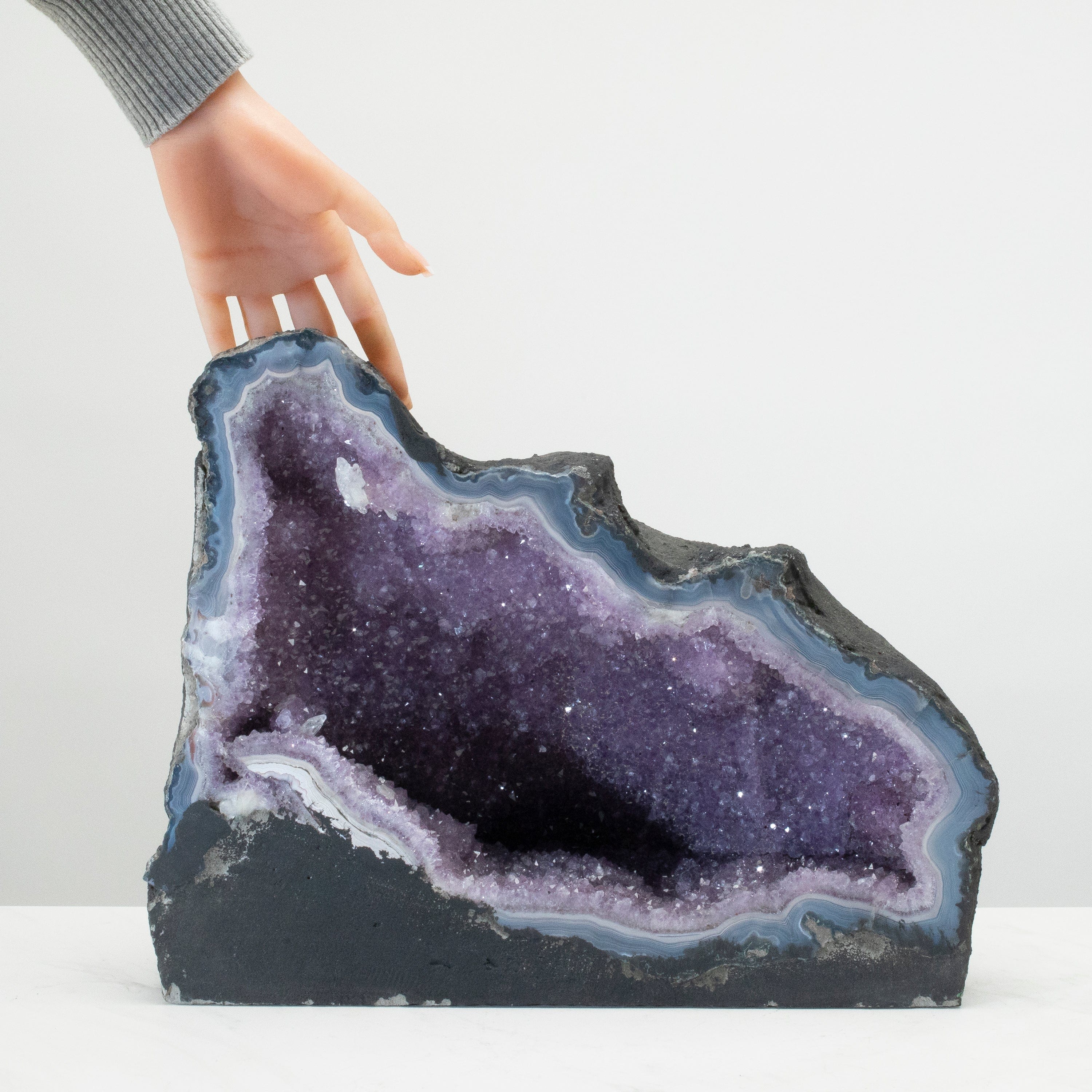 Kalifano Amethyst Amethyst Geode Cathedral from Brazil - 9" / 22.2 lbs BAG2800.013