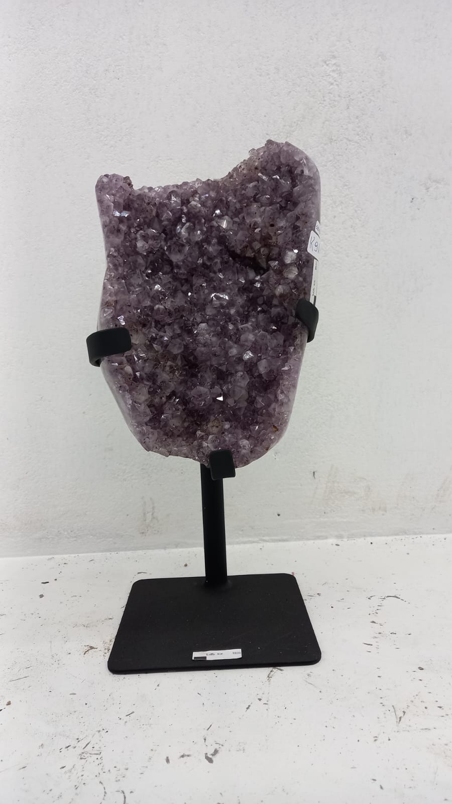 Kalifano Amethyst Amethyst Geode from Brazil on Custom Stand- 17" / 11 lbs BAG1700.003