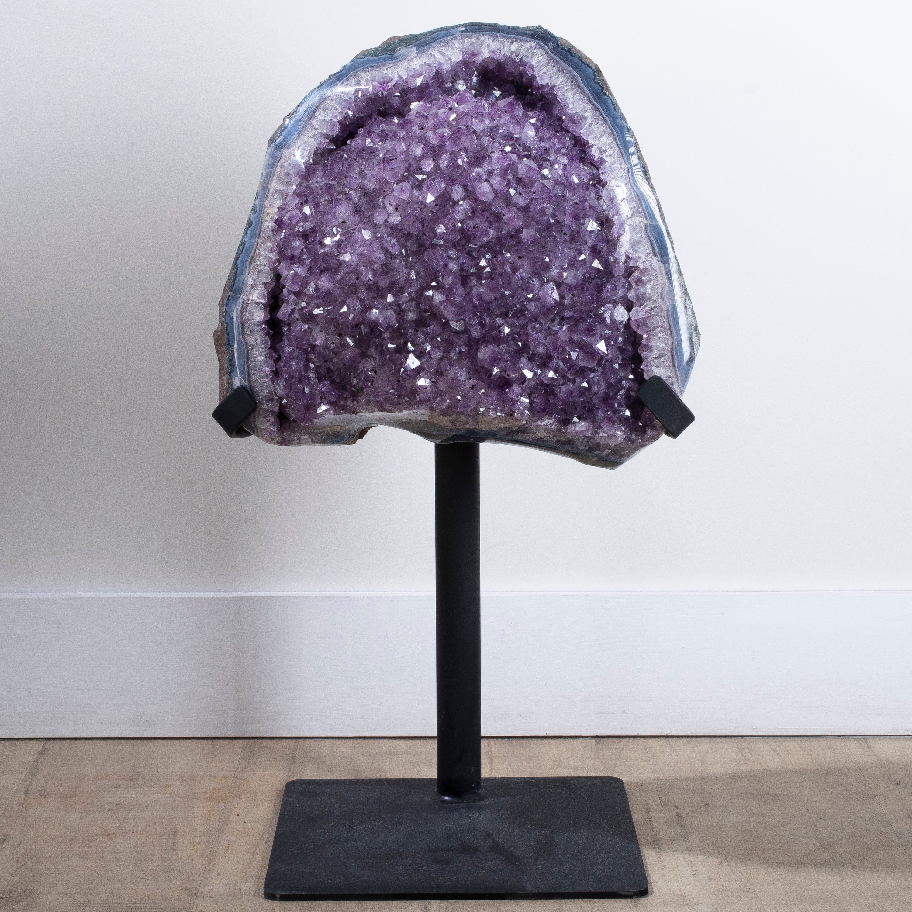 Kalifano Amethyst Amethyst Geode from Brazil on Custom Stand- 27" / 72 lbs BAG8400.003