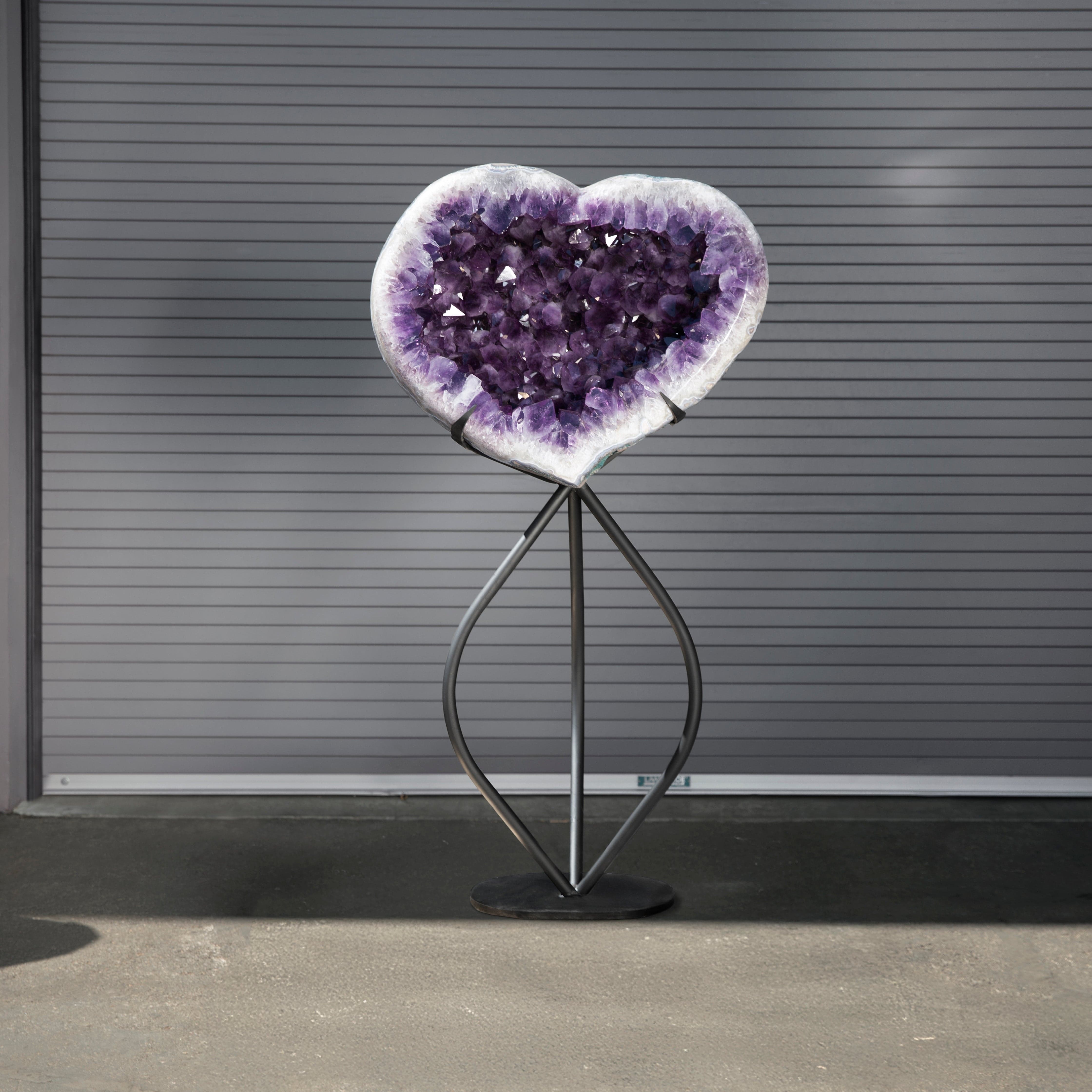 Kalifano Amethyst Amethyst Geode Heart from Brazil - 59" / 355 lbs BAG130000.001