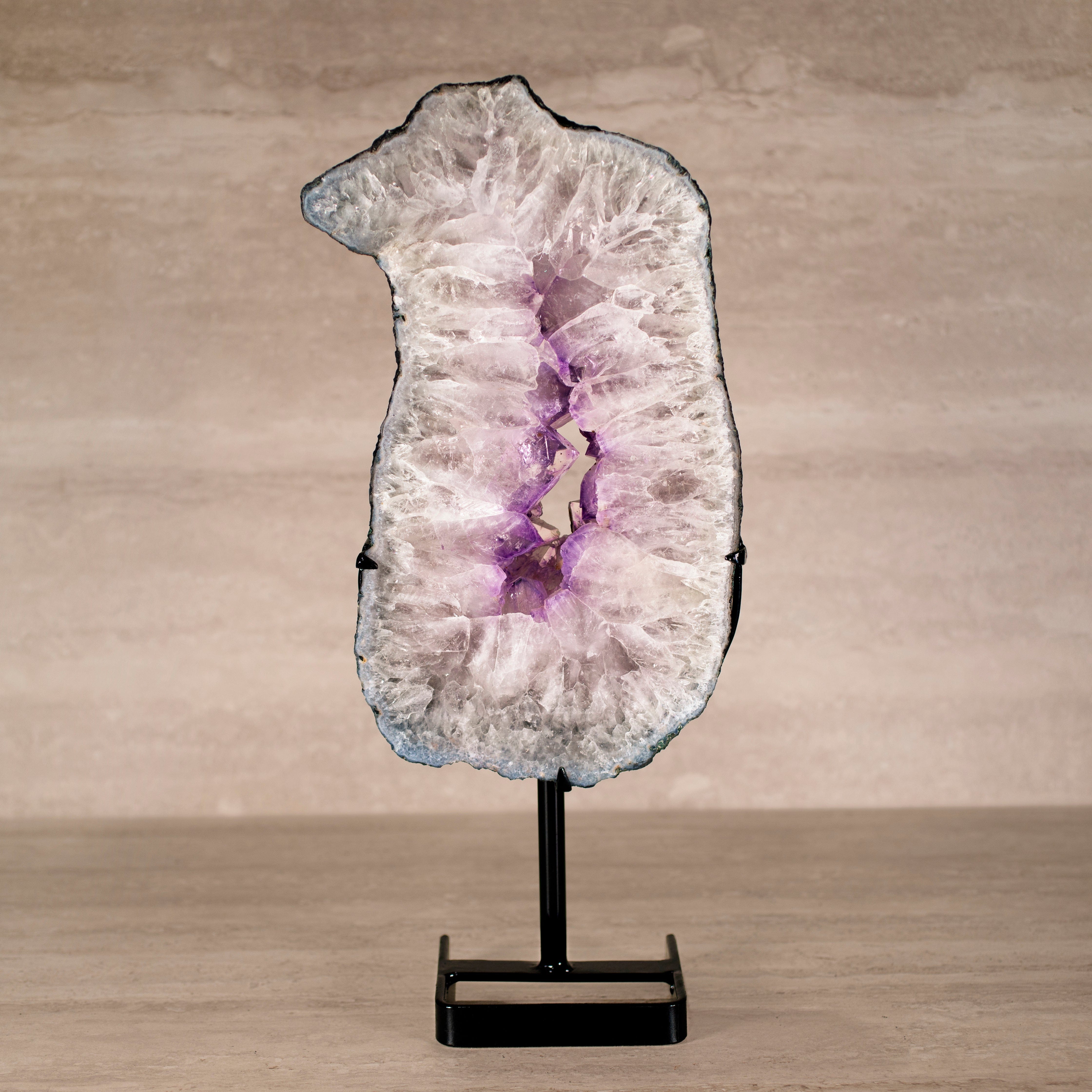 Kalifano Amethyst Amethyst Geode on Custom Stand from Brazil - 21 in / 21.5 lbs BAG3000.010