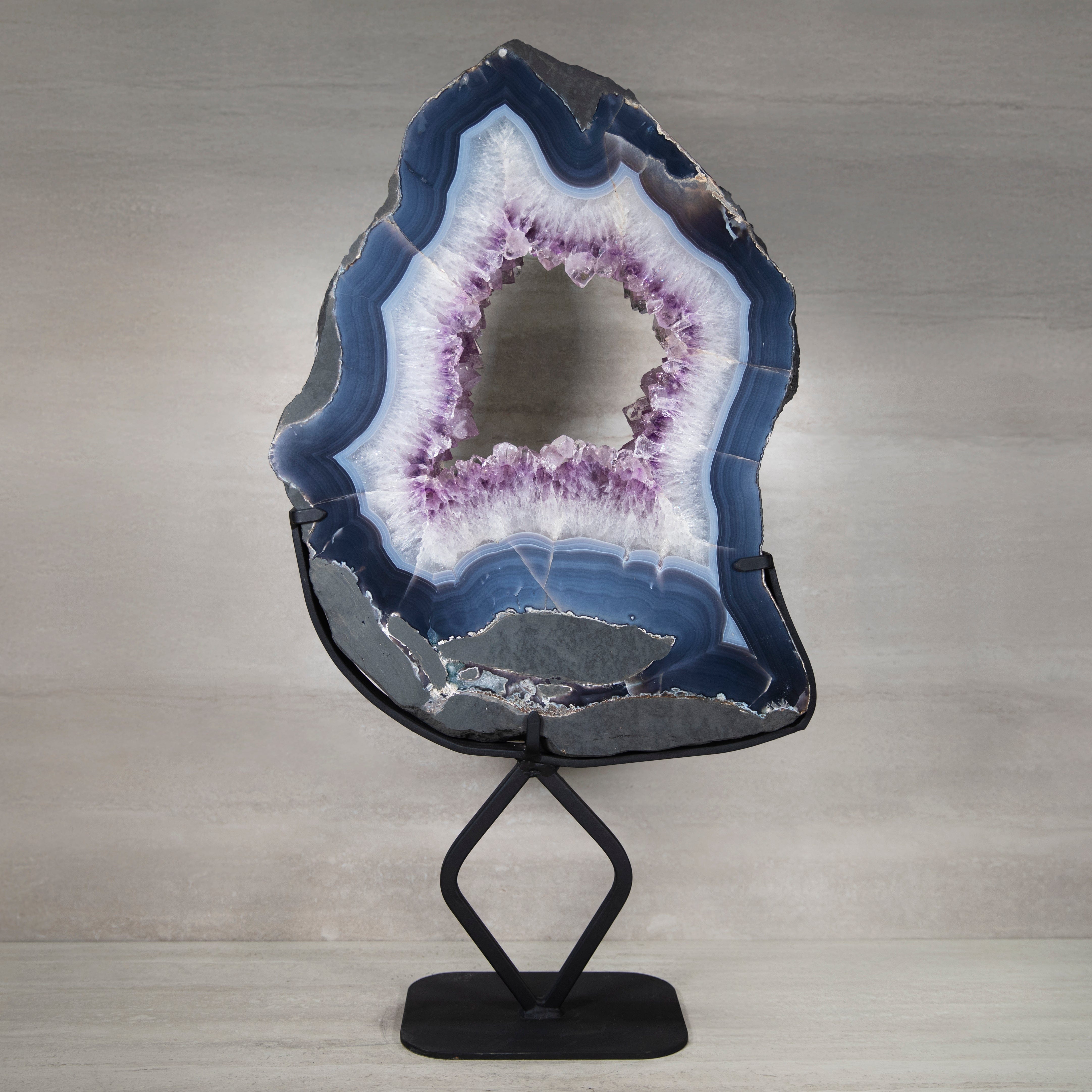 Kalifano Amethyst Amethyst Geode on Custom Stand from Brazil - 34 in / 63 lbs BAG18000.010