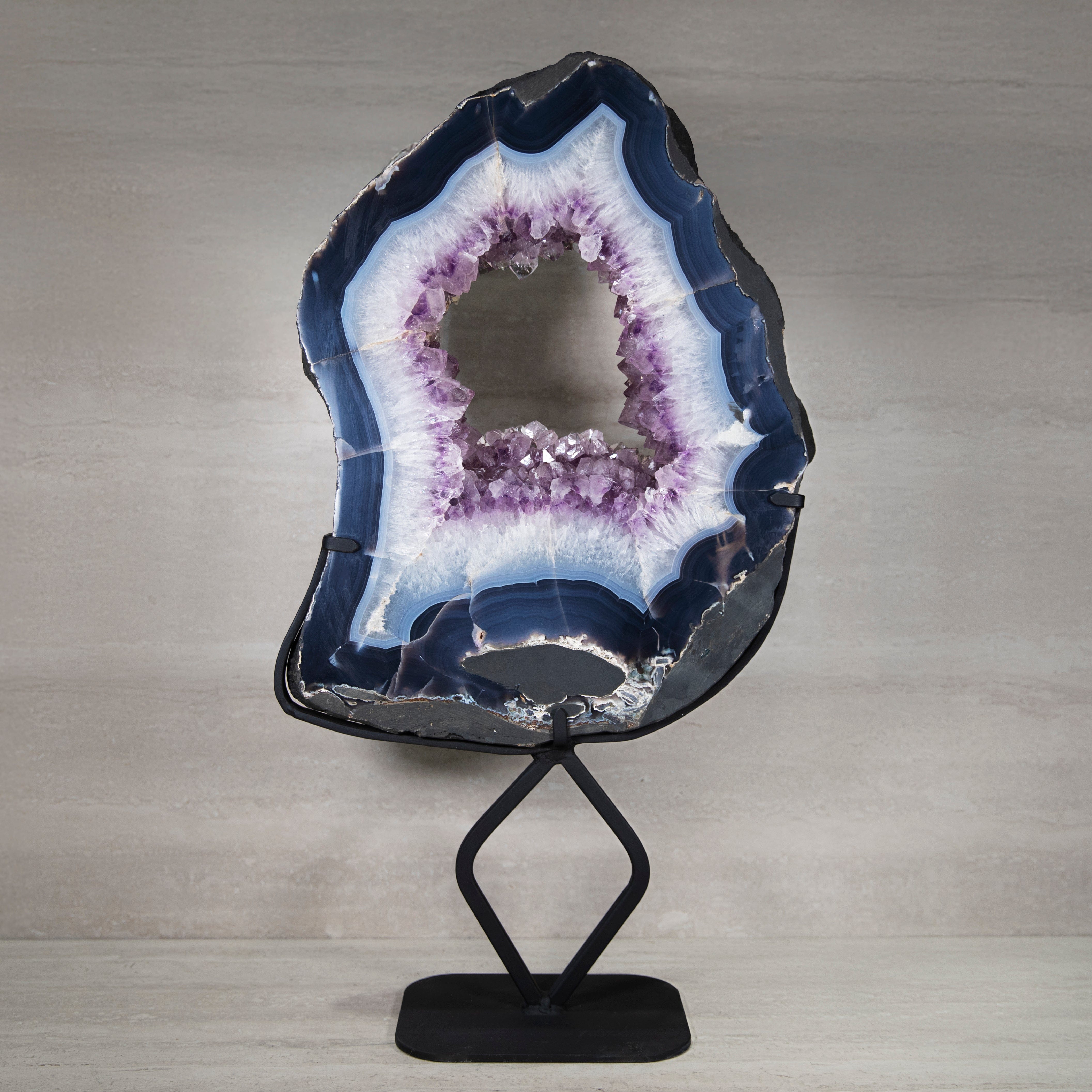 Kalifano Amethyst Amethyst Geode on Custom Stand from Brazil - 34 in / 63 lbs BAG18000.010