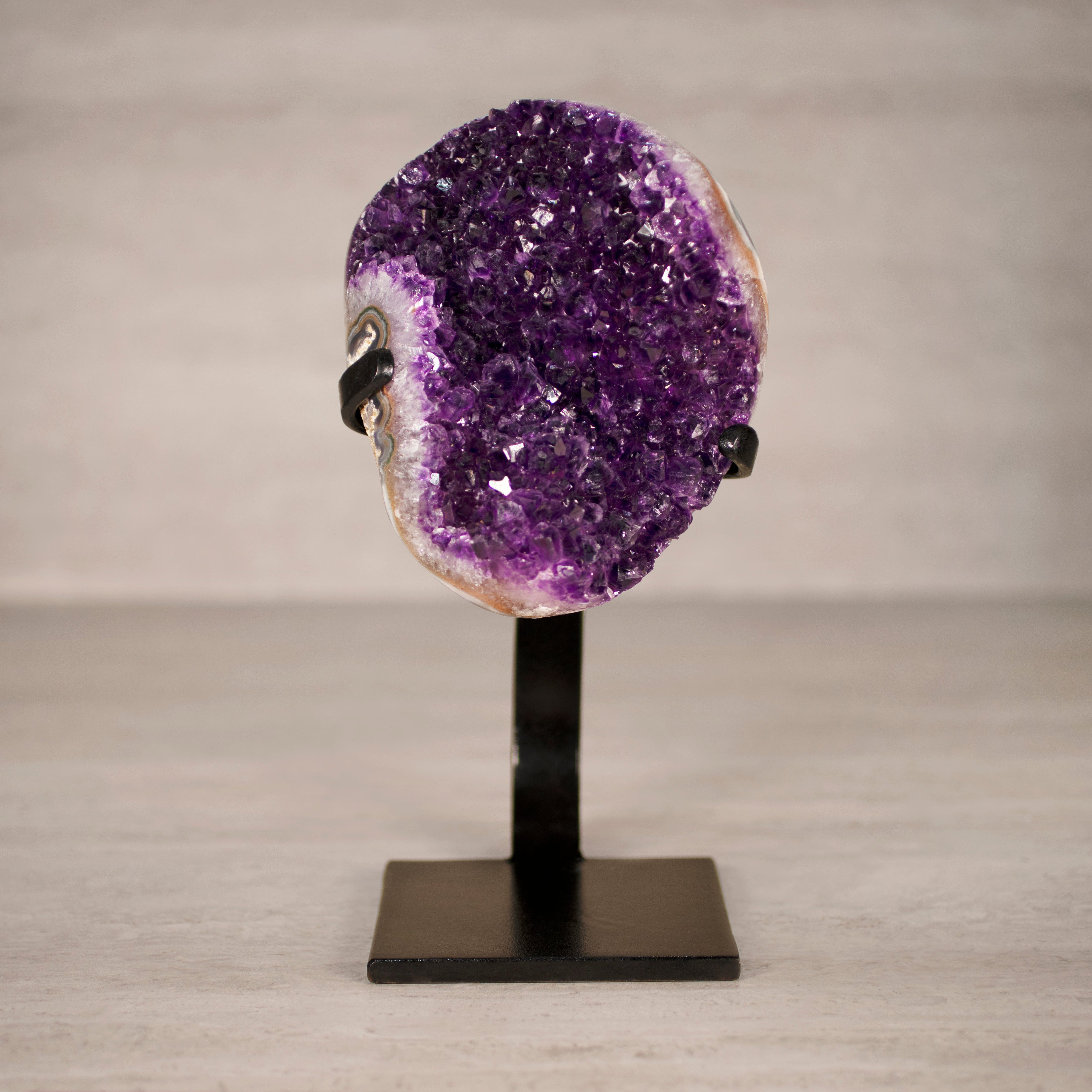 Kalifano Amethyst Amethyst Geode on Custom Stand from Uruguay - 10.5 in / 5.5 lbs UAG2500.007
