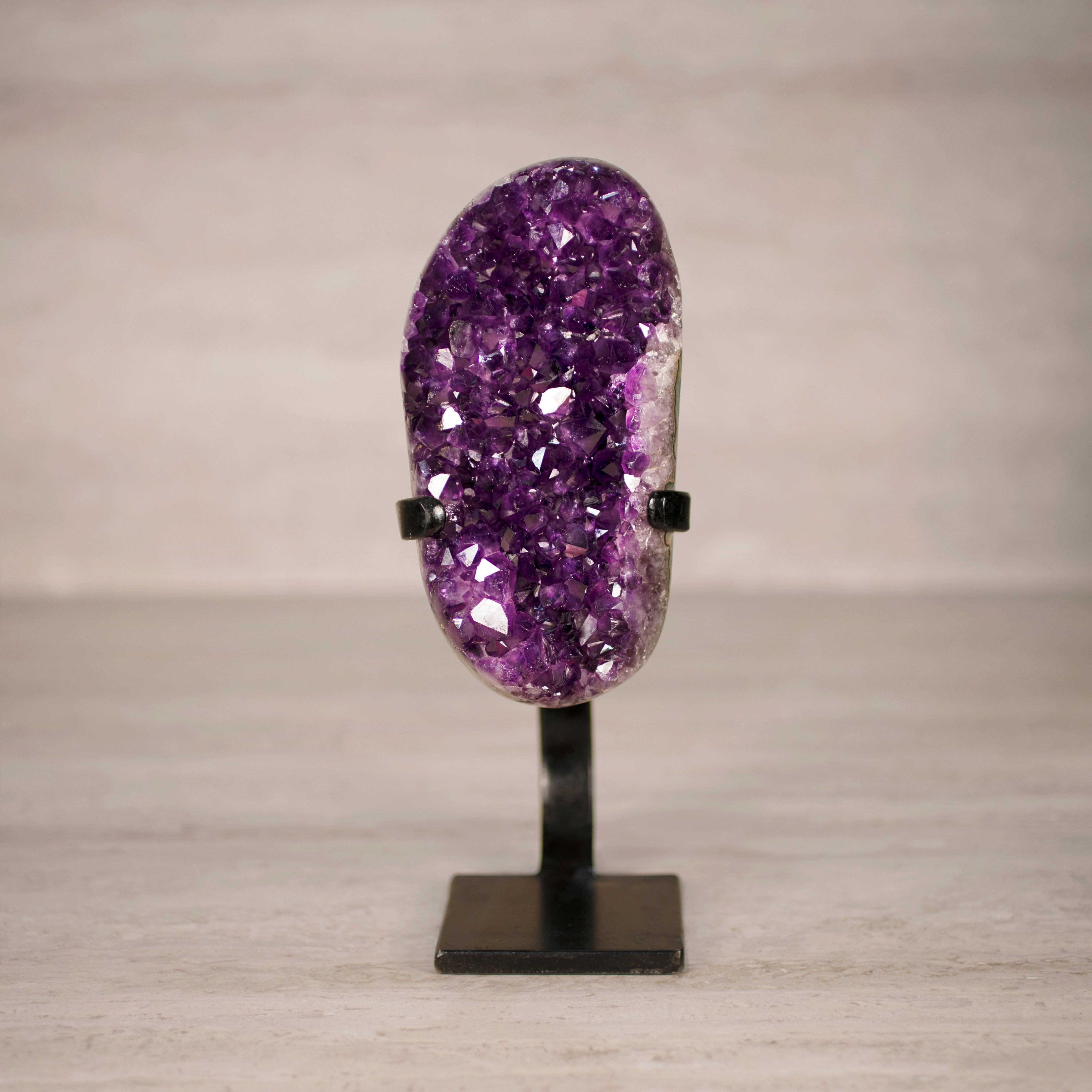 Kalifano Amethyst Amethyst Geode on Custom Stand from Uruguay - 10 in / 4 lbs UAG1800.041