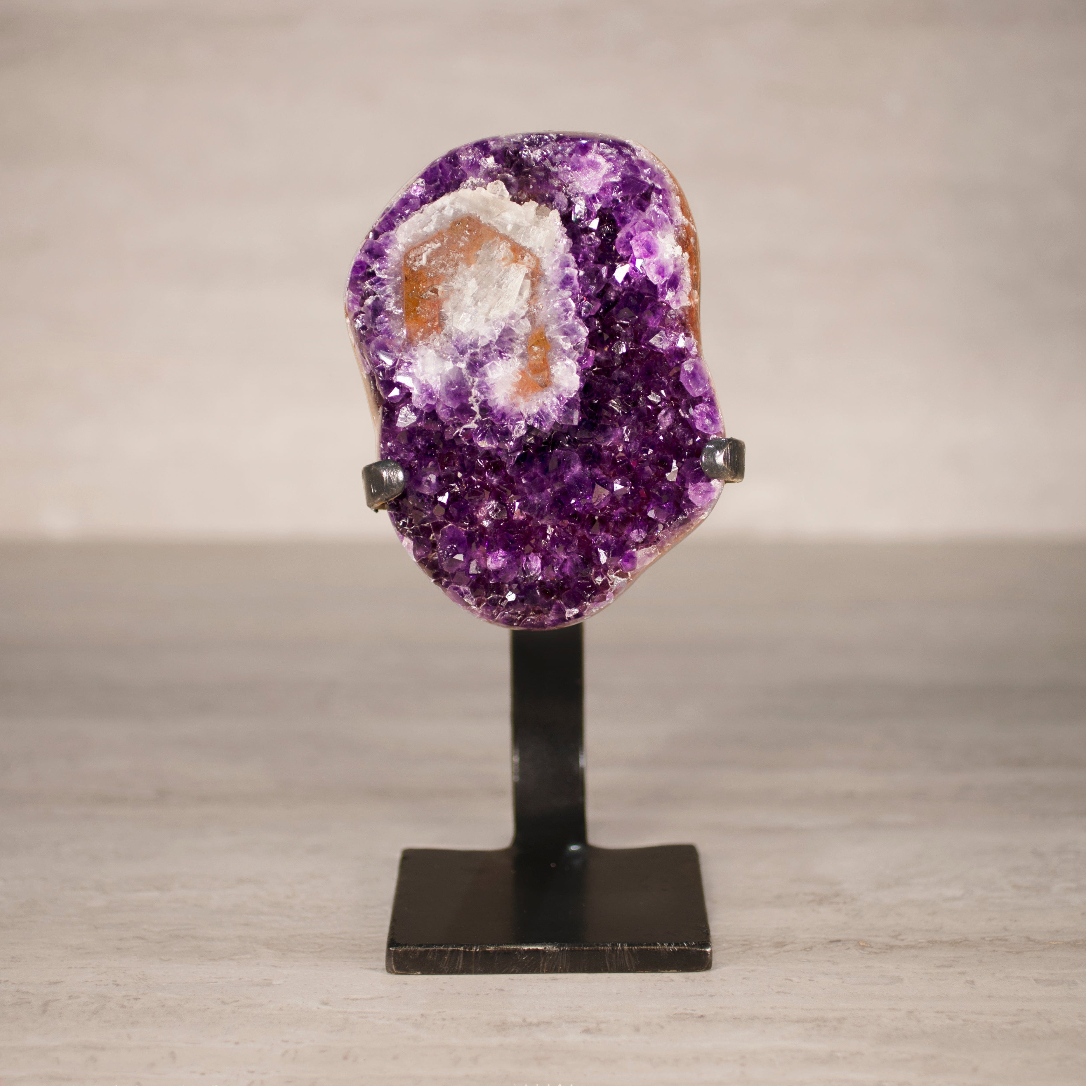 Kalifano Amethyst Amethyst Geode on Custom Stand from Uruguay - 10 in / 5 lbs UAG2400.042