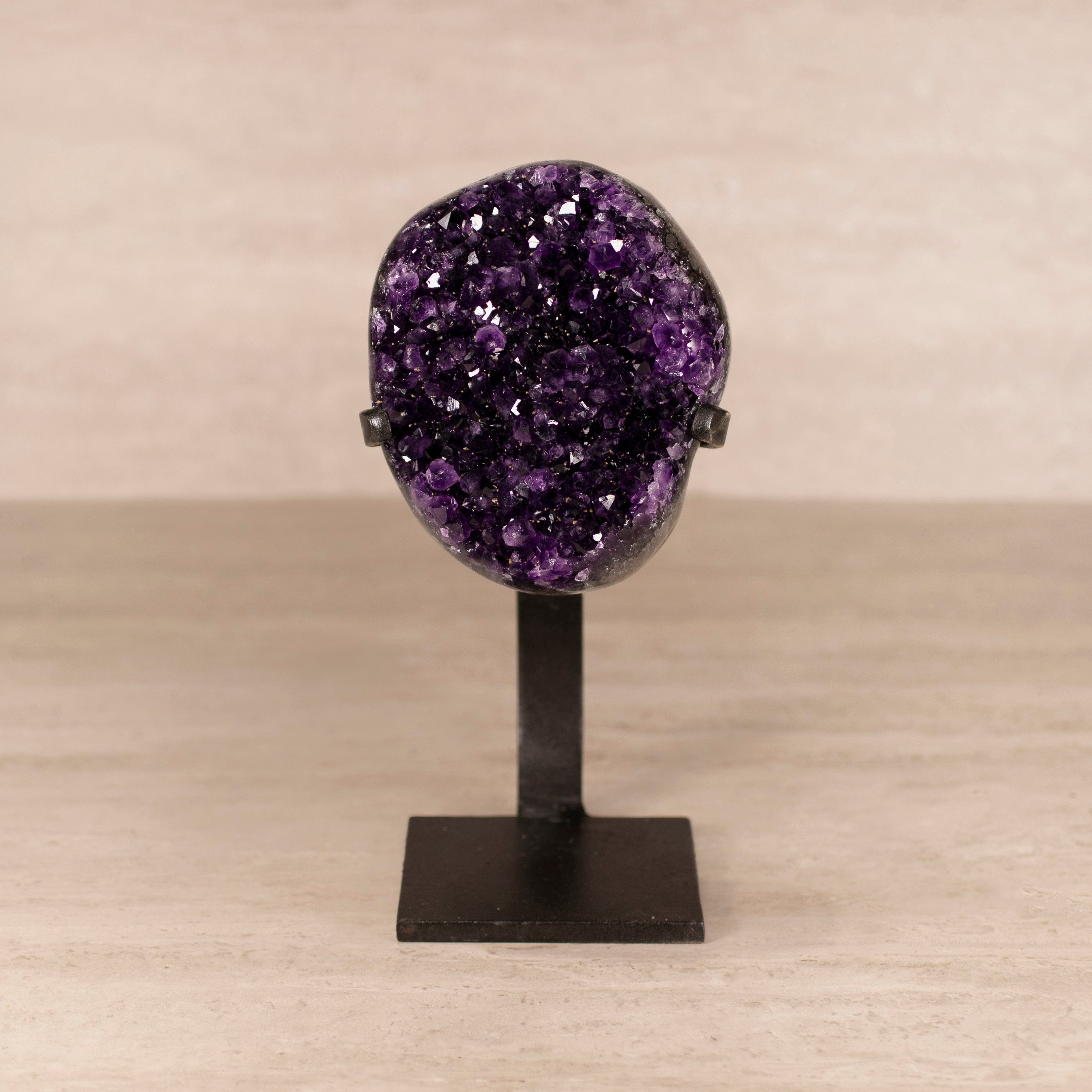 Kalifano Amethyst Amethyst Geode on Custom Stand from Uruguay - 10 in / 6 lbs UAG1400.031