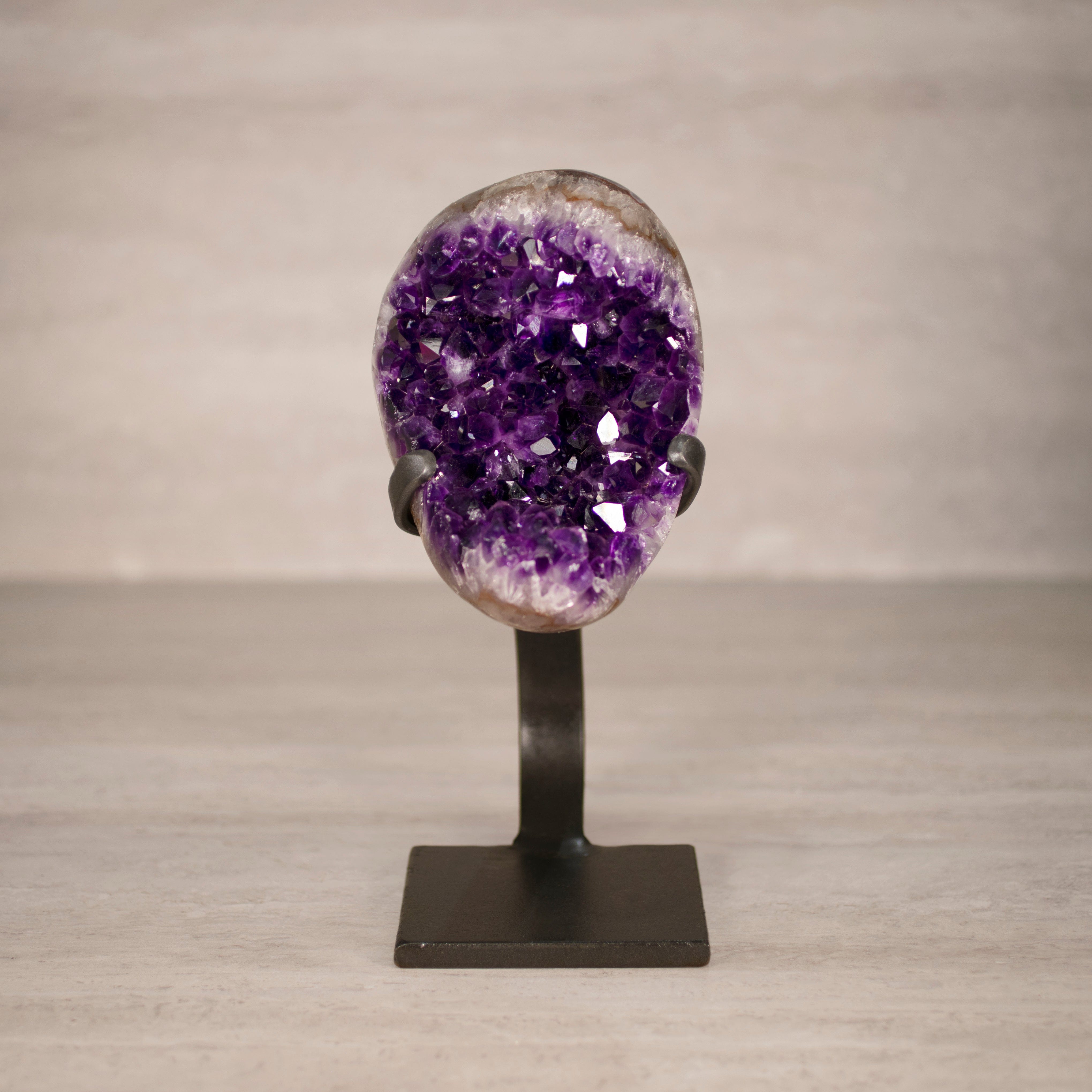Kalifano Amethyst Amethyst Geode on Custom Stand from Uruguay - 10 in / 6 lbs UAG2800.011