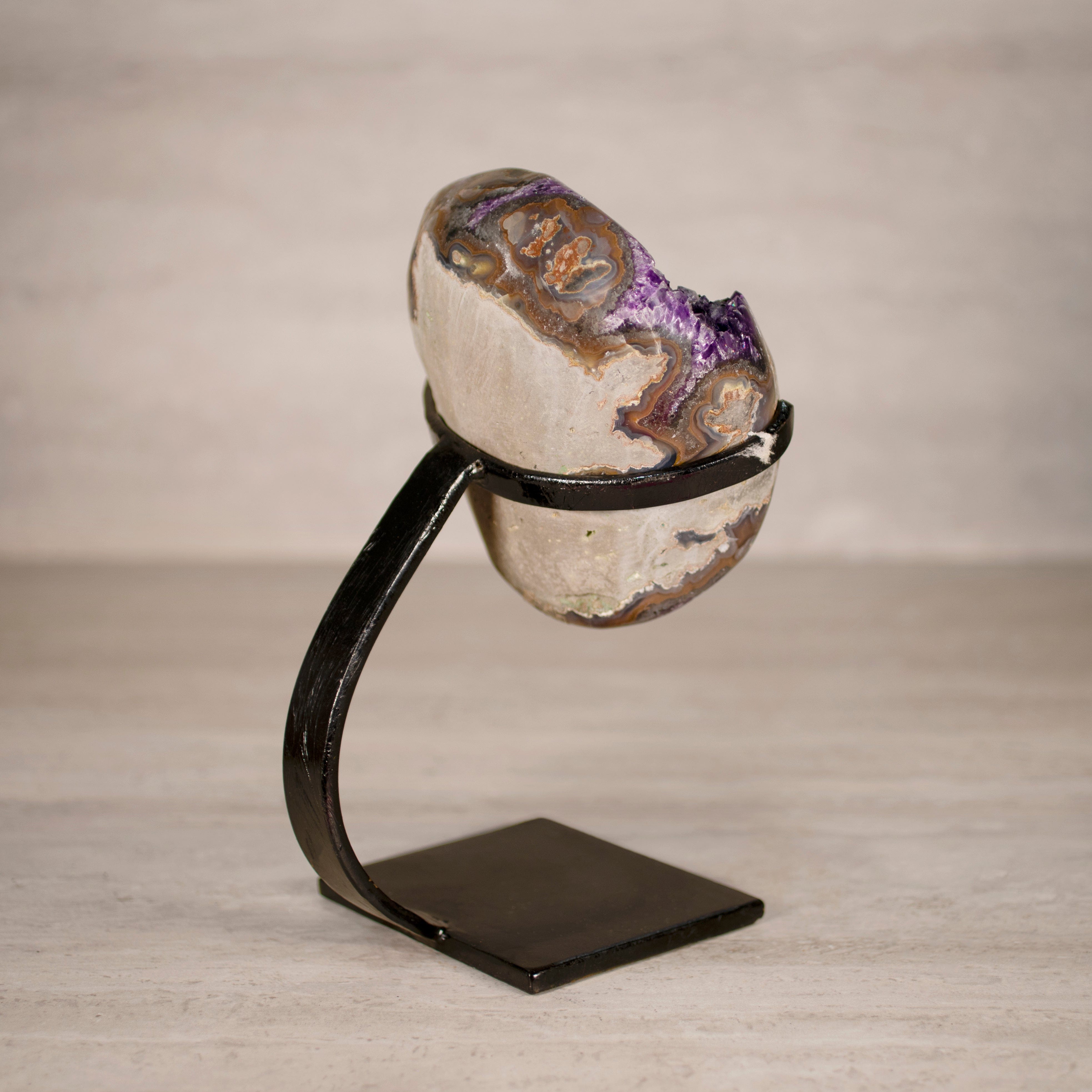 Kalifano Amethyst Amethyst Geode on Custom Stand from Uruguay - 10 in / 7.5 lbs UAG3400.012